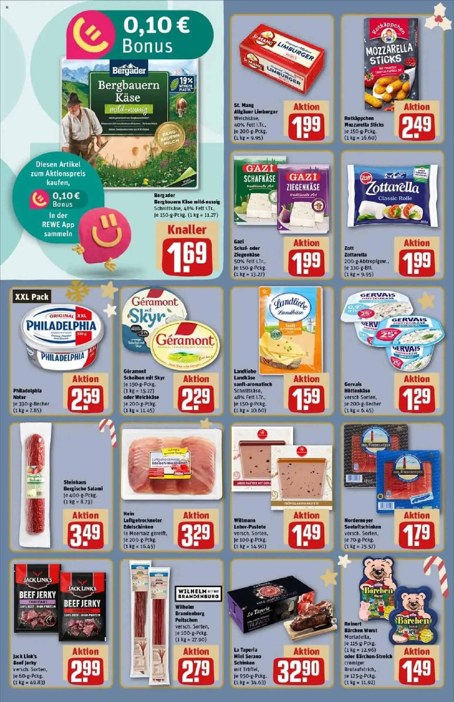 Rewe prospekt Hanau / Klein-Auheim	 – gültig ab 23.11.2025 | Seite: 14 | Produkte: Ziegenkäse, Rotkäppchen, Schinken, Hüttenkäse