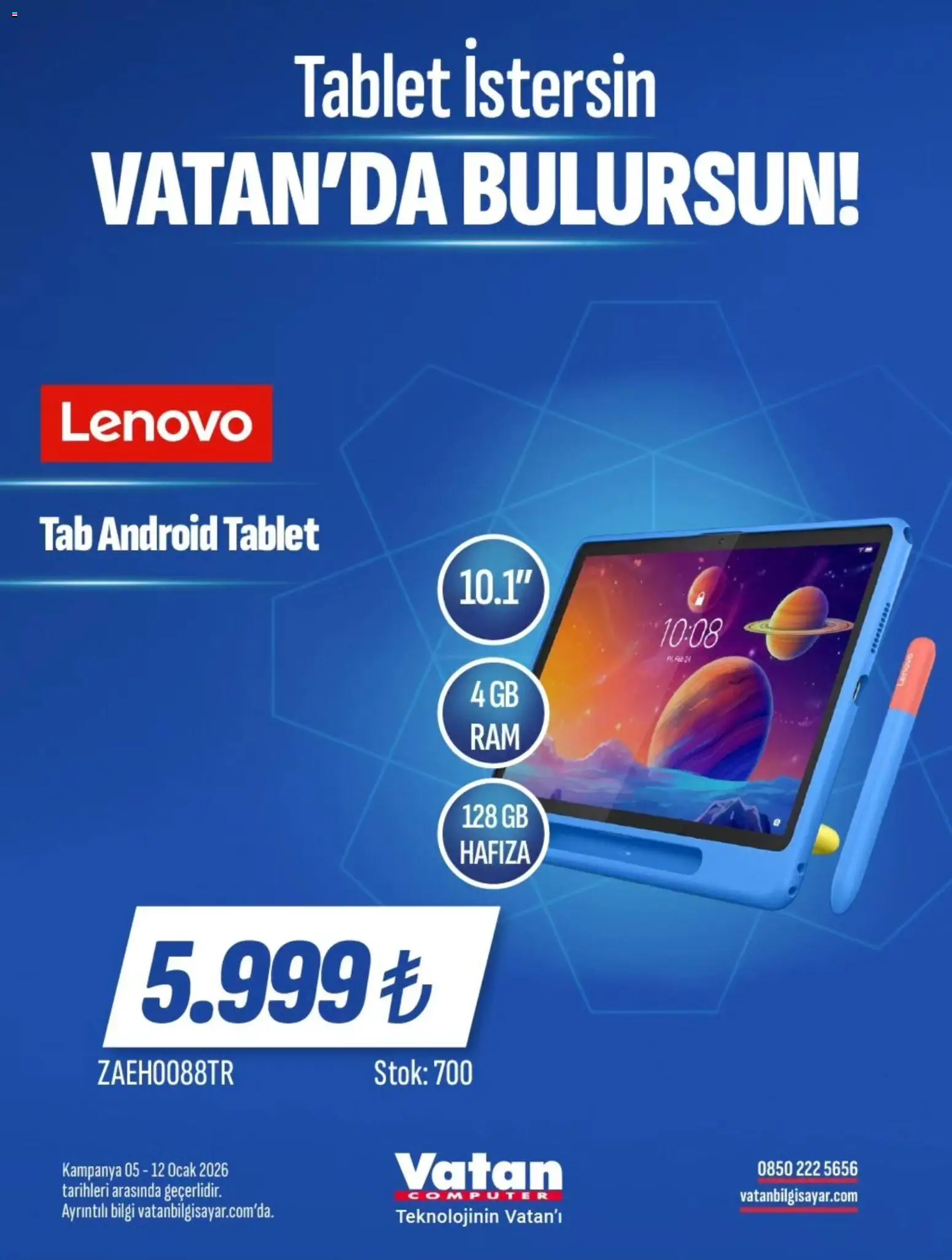 Vatan Bilgisayar İndirim - 05.01.2026 tarihinden itibaren geçerlidir | Sayfa: 13 | Ürünler: Tablet, Ocak