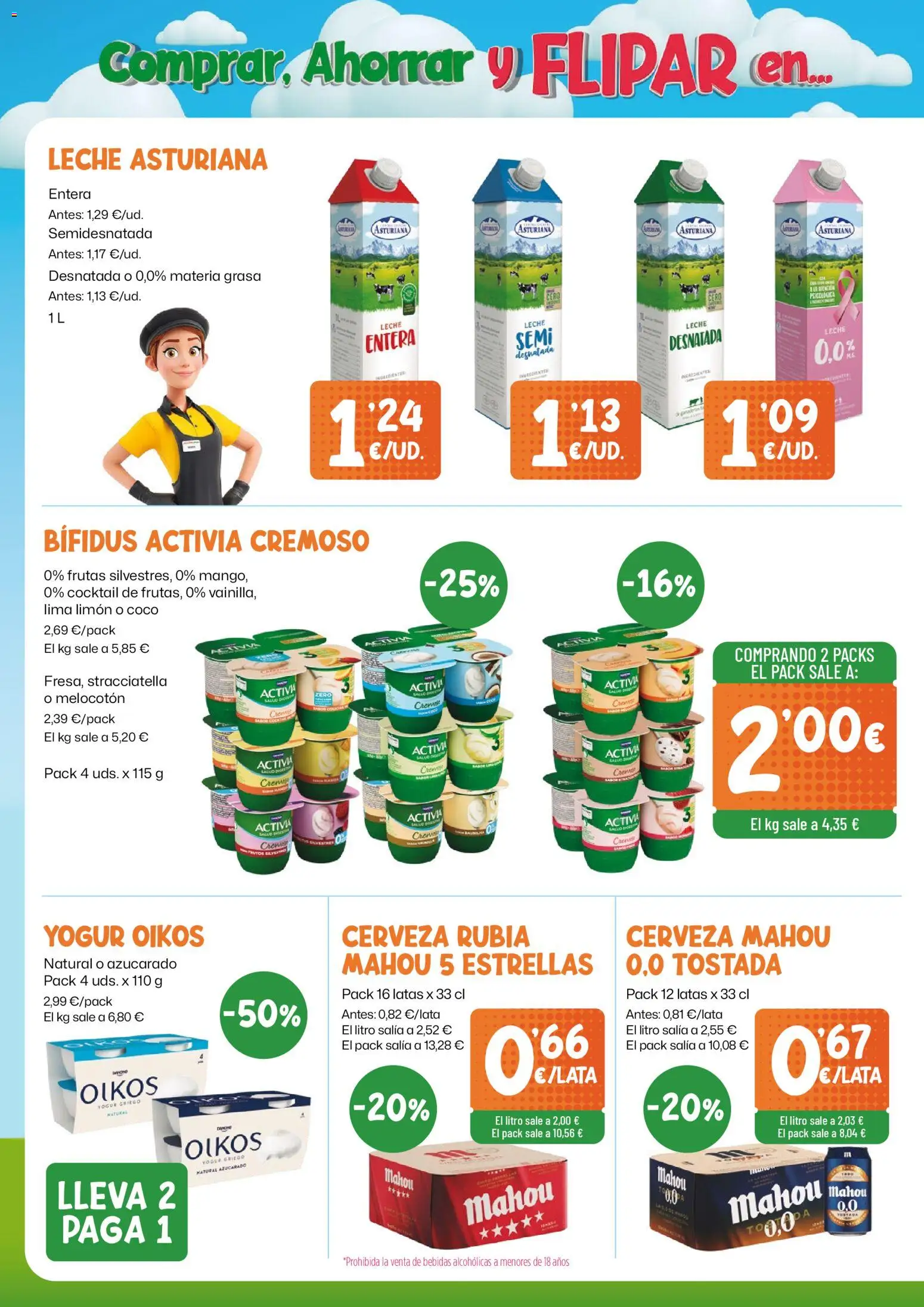 AhorraMas folleto │ válido desde el 29.01.2026 | Página: 6 | Productos: Leche entera, Leche, Cerveza, Μαγειρική εστία