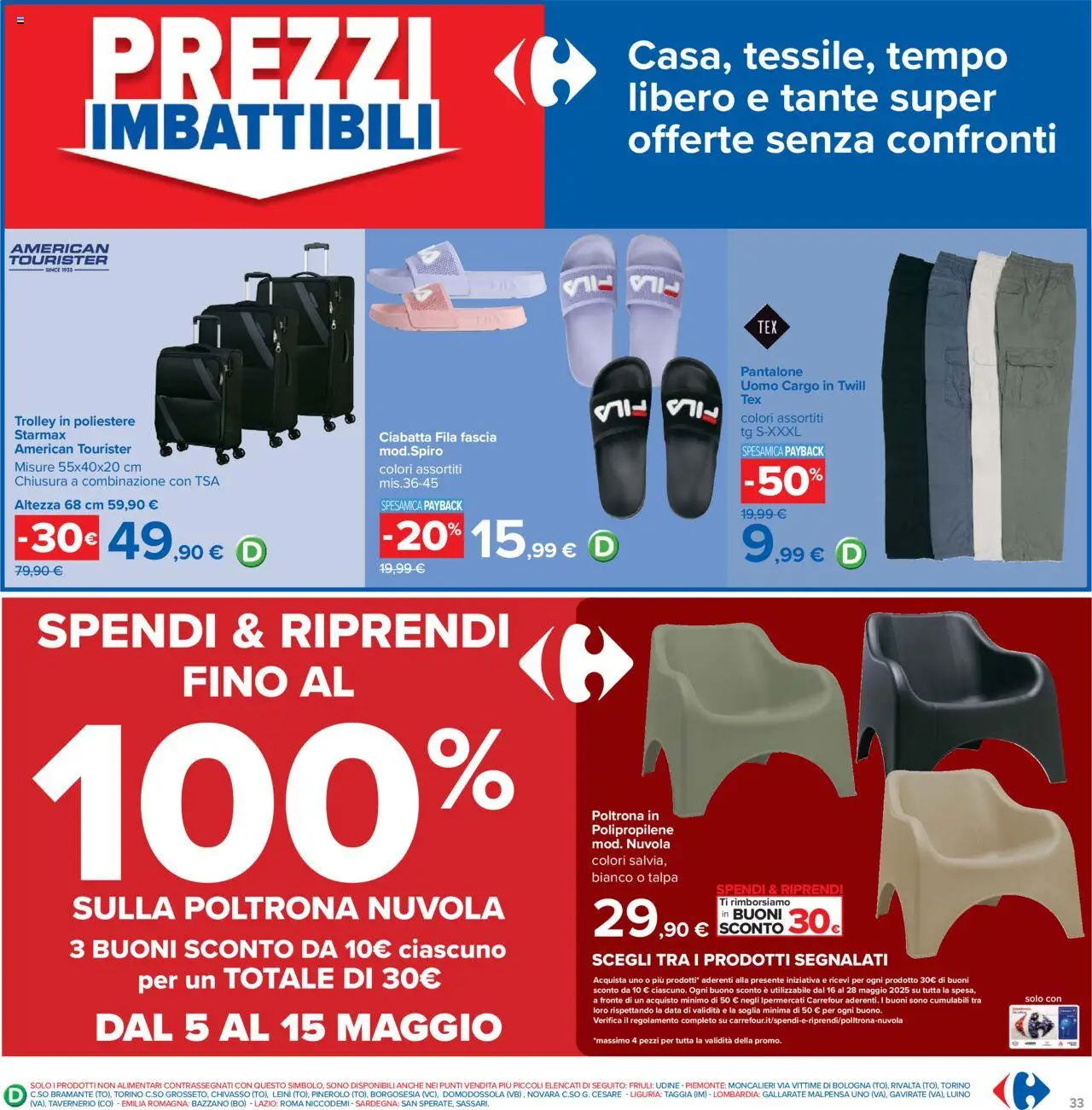Volantino Carrefour del 05.05.2025 | Pagina: 33 | Prodotti: Data, Trolley, Poltrona