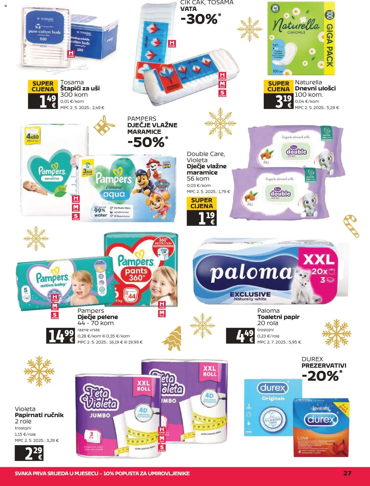 Tommy katalog | vrijedi od 29.12.2025 | Stranica: 27 | Proizvodi: Role, Dnevni ulošci, Toaletni papir, Pampers