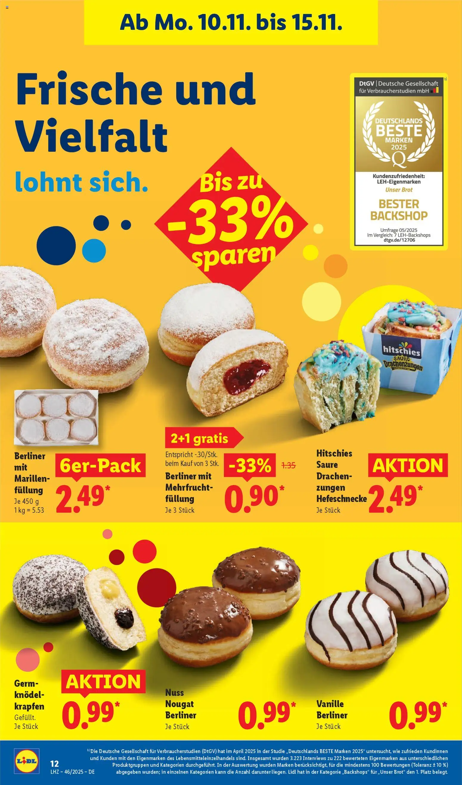 Lidl Prospekt Düsseldorf – gültig ab 10.11.2025 | Seite: 18 | Produkte: Berliner, Brot