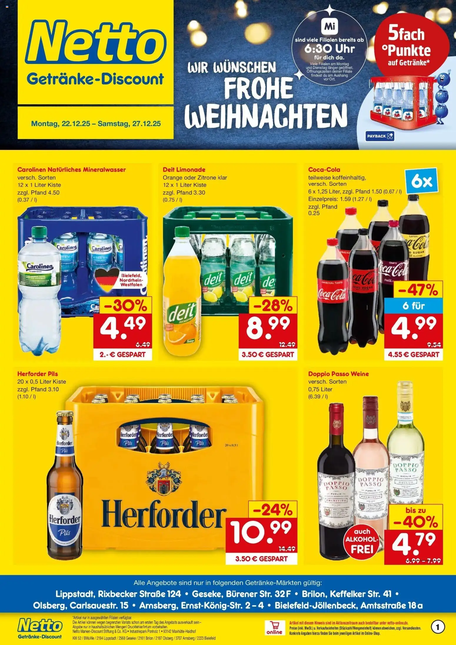 Netto Marken-Discount prospekt Geseke	 – gültig ab 22.12.2025 | Seite: 2 | Produkte: Coca cola, Mineralwasser, Zitrone, Uhr