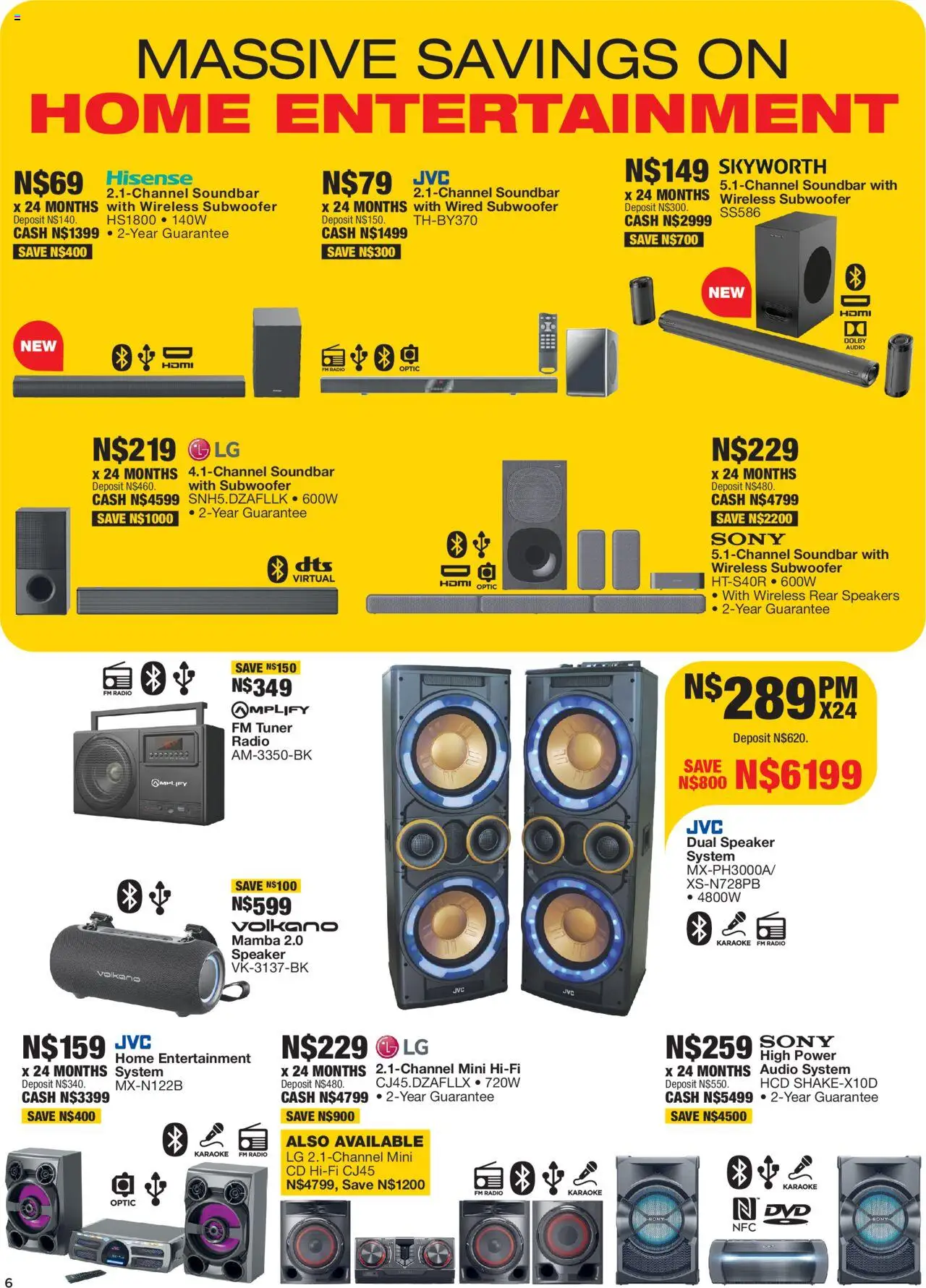 New OK Furniture catalogue – valid from 17.09.2025 | Page: 6 | Products: Audio, Speaker, Soundbar, Subwoofer