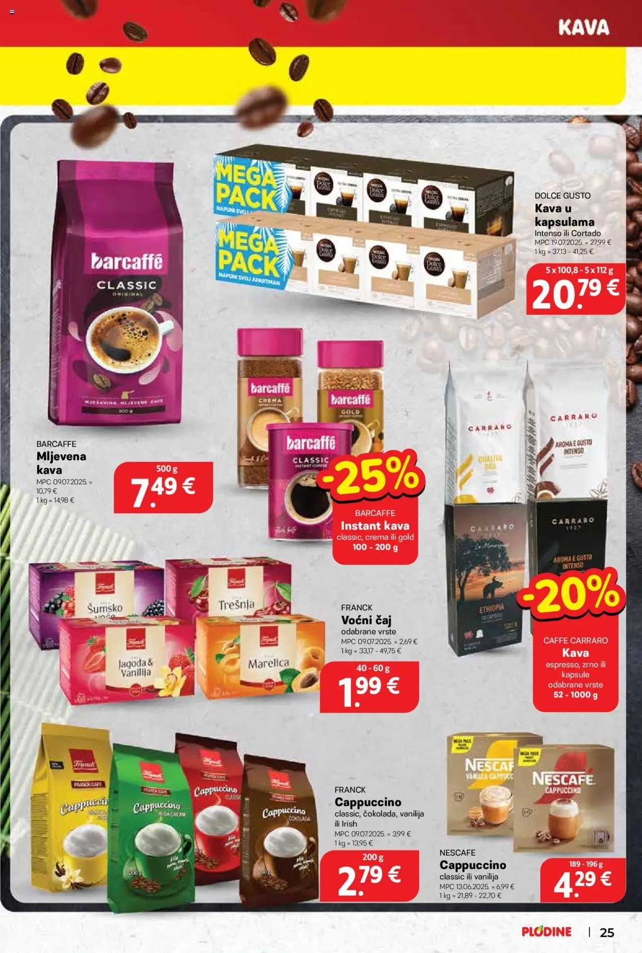 Plodine katalog | vrijedi od 10.09.2025 | Stranica: 25 | Proizvodi: Dolce Gusto, Nescafe, Kava, Cappuccino