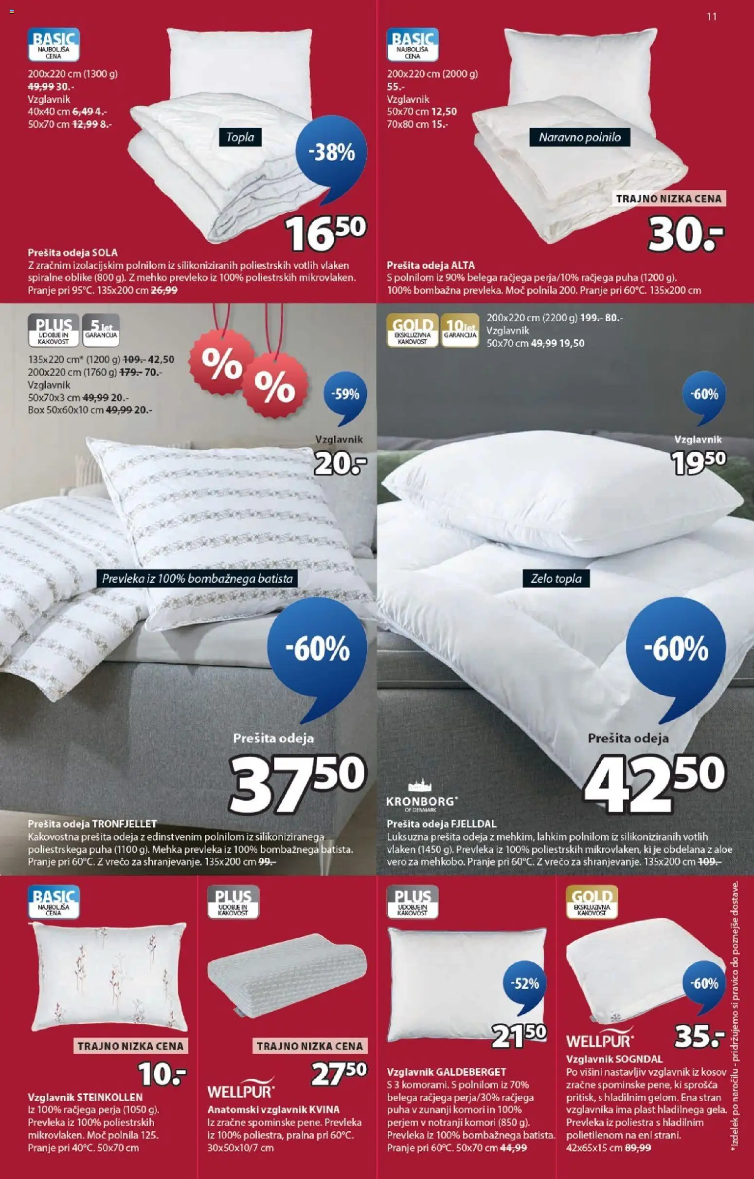 Novi JYSK katalog ponudbe – veljaven od 31.12.2025 | Stran: 11 | Izdelki: Prešita odeja, Vzglavnik, Prevleka, Odeja