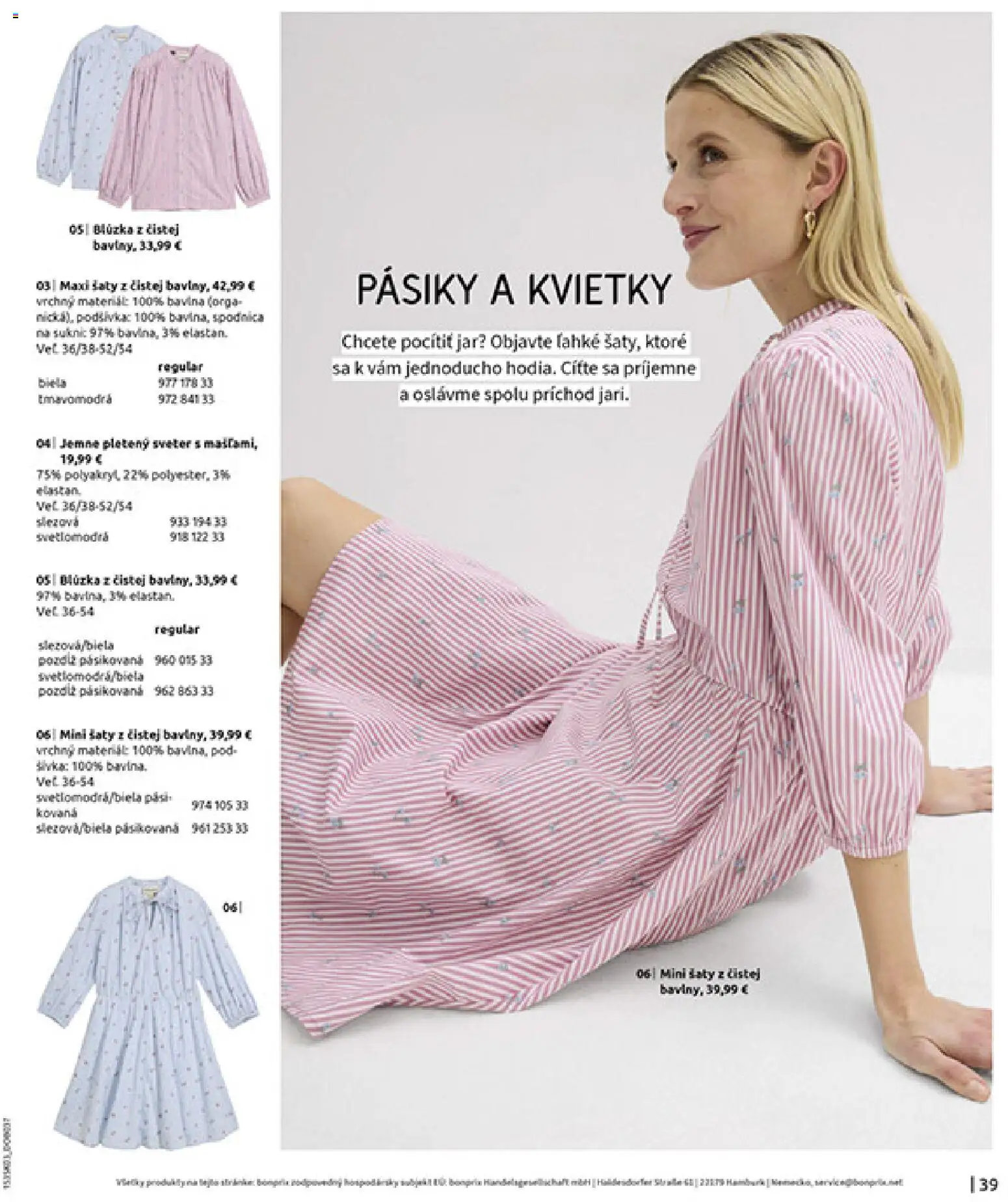 Nové Bonprix akcie – leták je platný od 10.03.2026 | Strana: 41 | Produkty: Šaty, Blúzka, Sveter, Jar