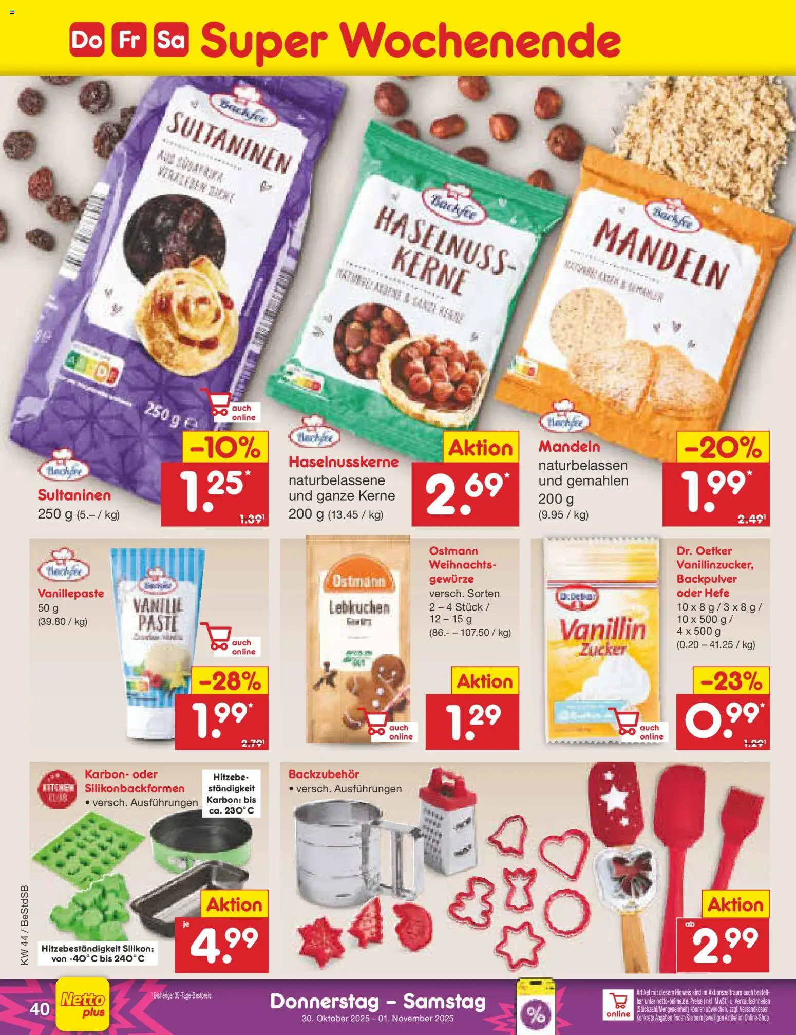 Netto Marken-Discount Prospekt 	 – gültig ab 27.10.2025 | Seite: 44 | Produkte: Mandeln, Gewürze, Zucker