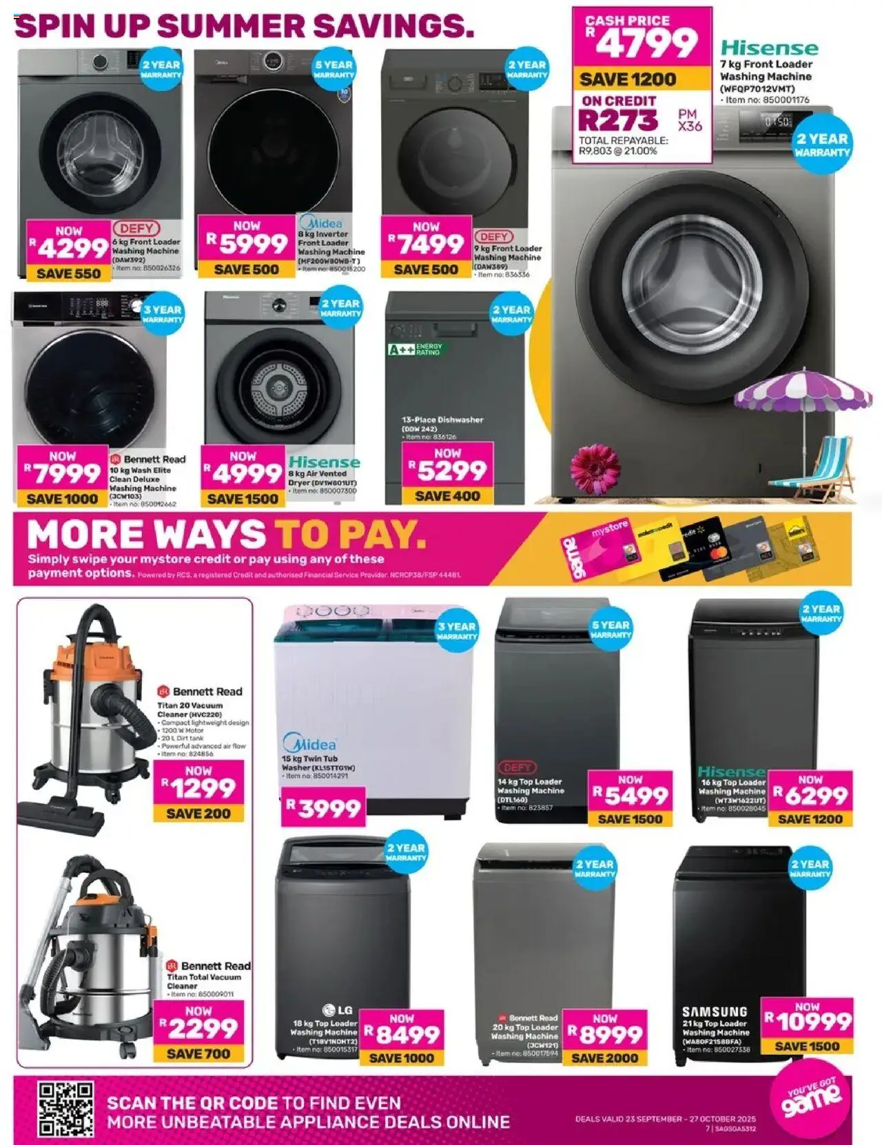 New Game catalogue – valid from 23.09.2025 | Page: 7 | Products: Tank, Washing machine, Dryer, Vacuum cleaner