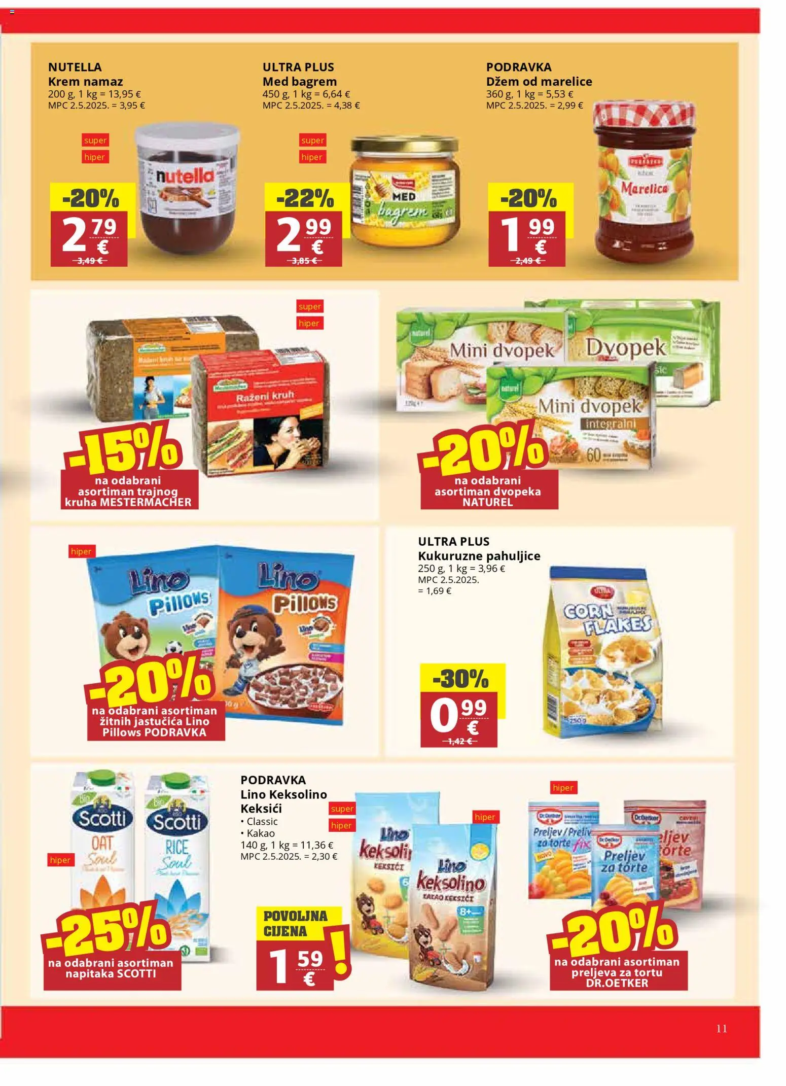 Ribola katalog | vrijedi od 29.04.2026 | Stranica: 11 | Proizvodi: Nutella, Kruh, Džem, Kakao