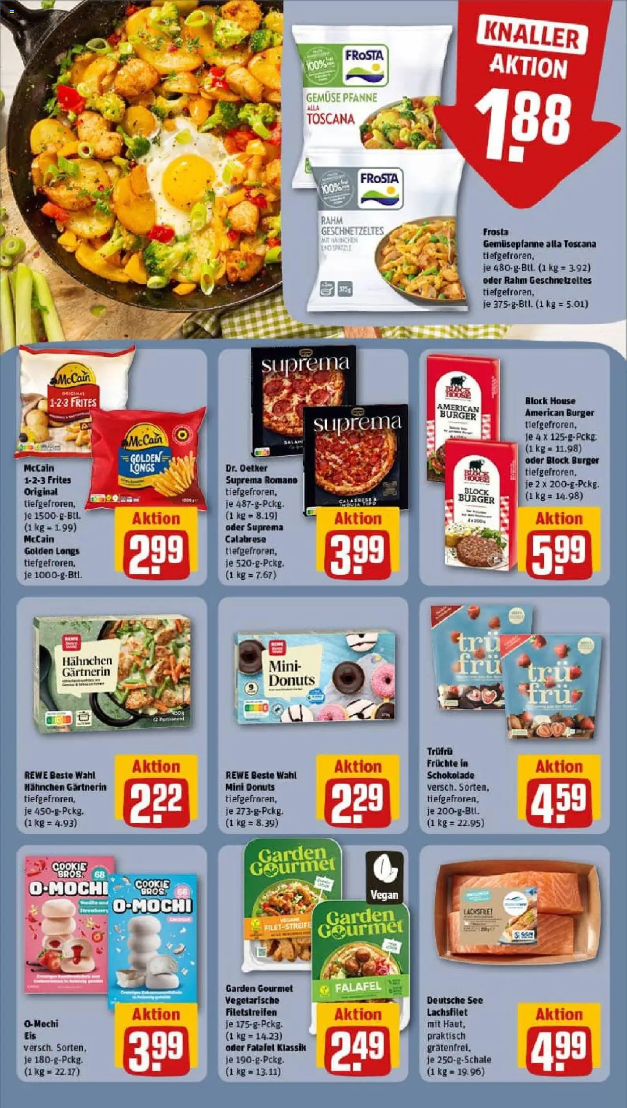 Rewe prospekt Eisenberg	 - gültig ab dem 24.08.2025 | Seite: 12 | Produkte: Hahnchen, McCain 123 Frites, Pizza, Mochi
