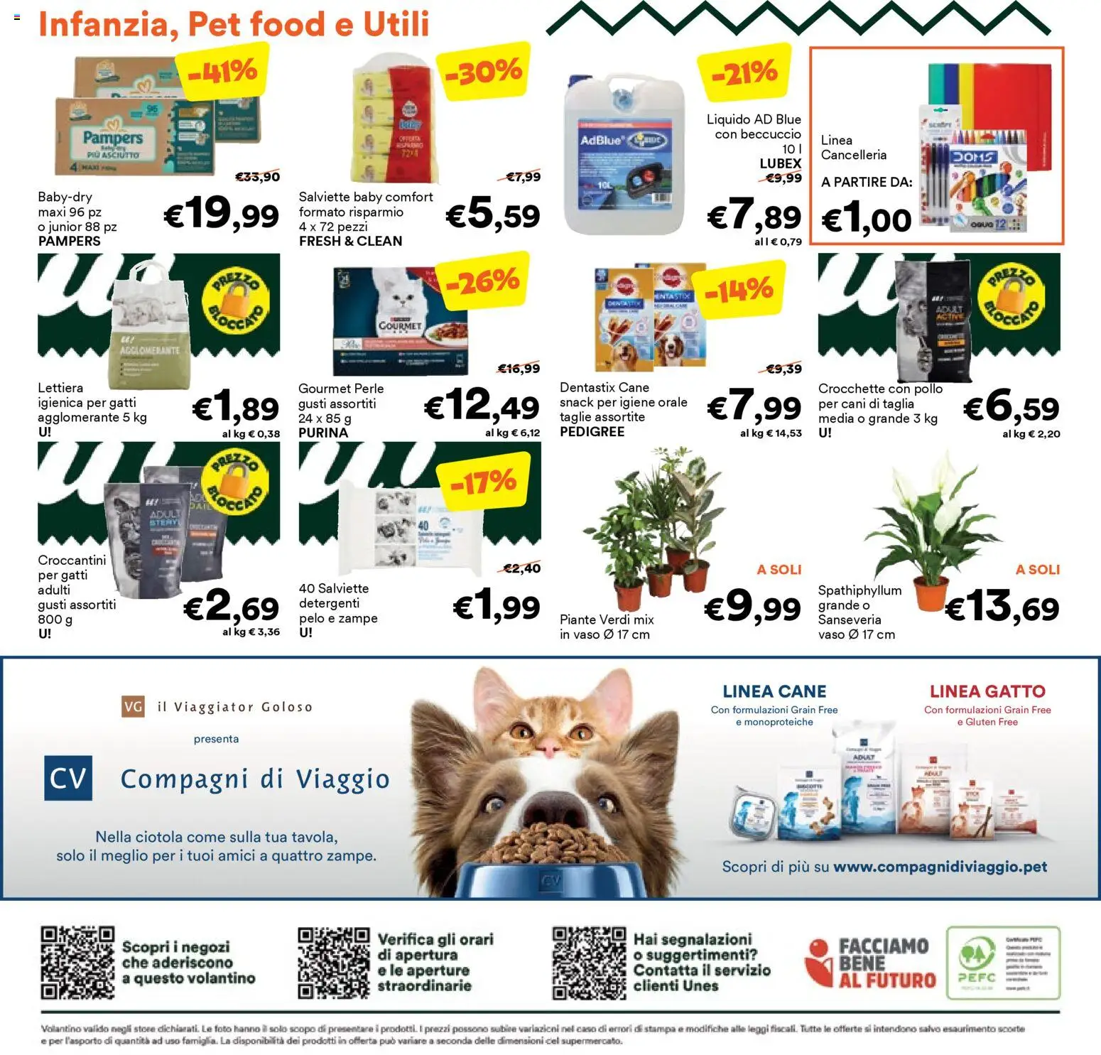 Volantino Unes del 12.01.2026 | Pagina: 20 | Prodotti: Pollo, Crocchette, Pampers, Stampa