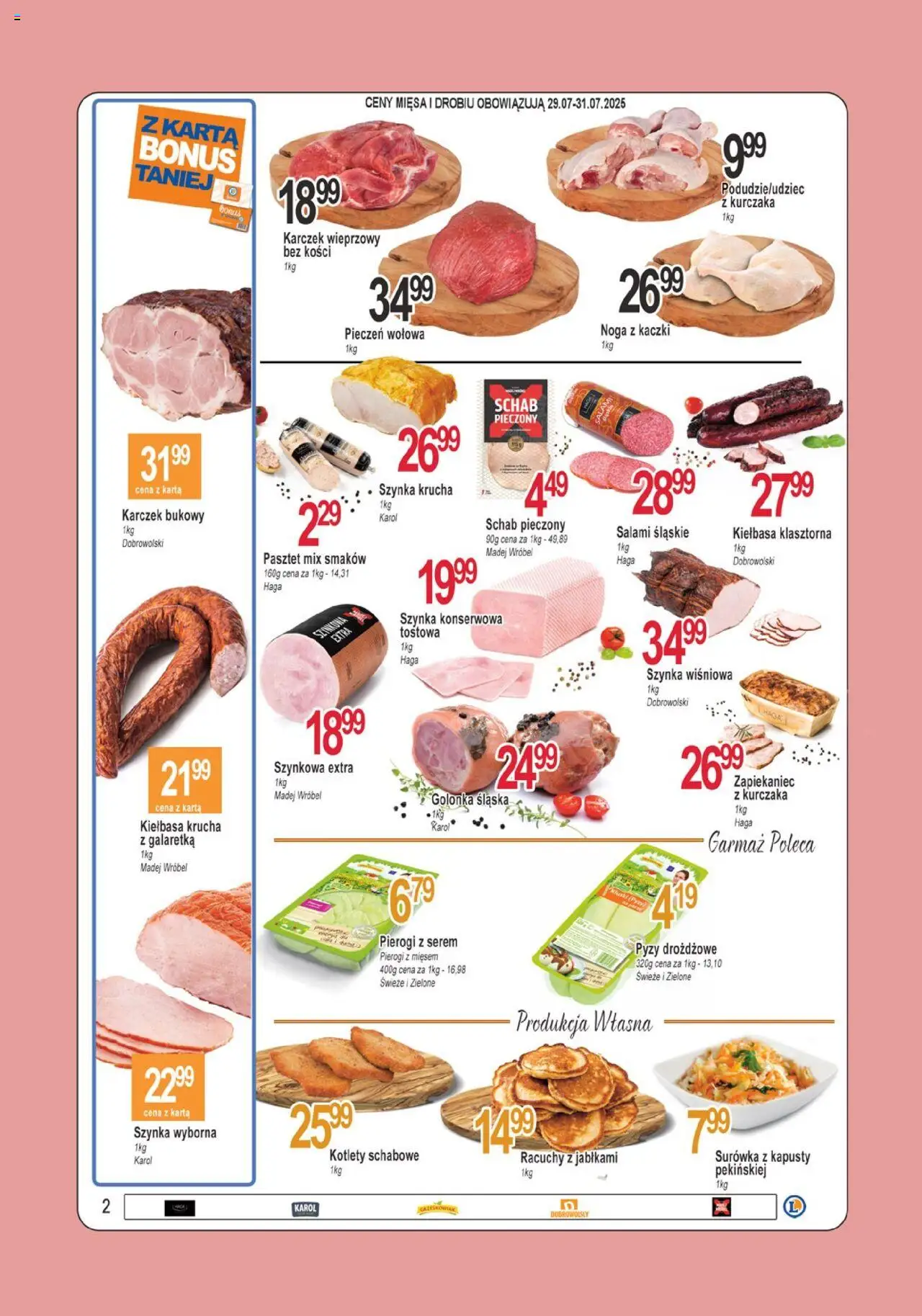 E.Leclerc Gazetka - Tychy od 29.07.2025 | Strona: 2 | Produkty: Kiełbasa, Galaretka, Szynka, Kotlety
