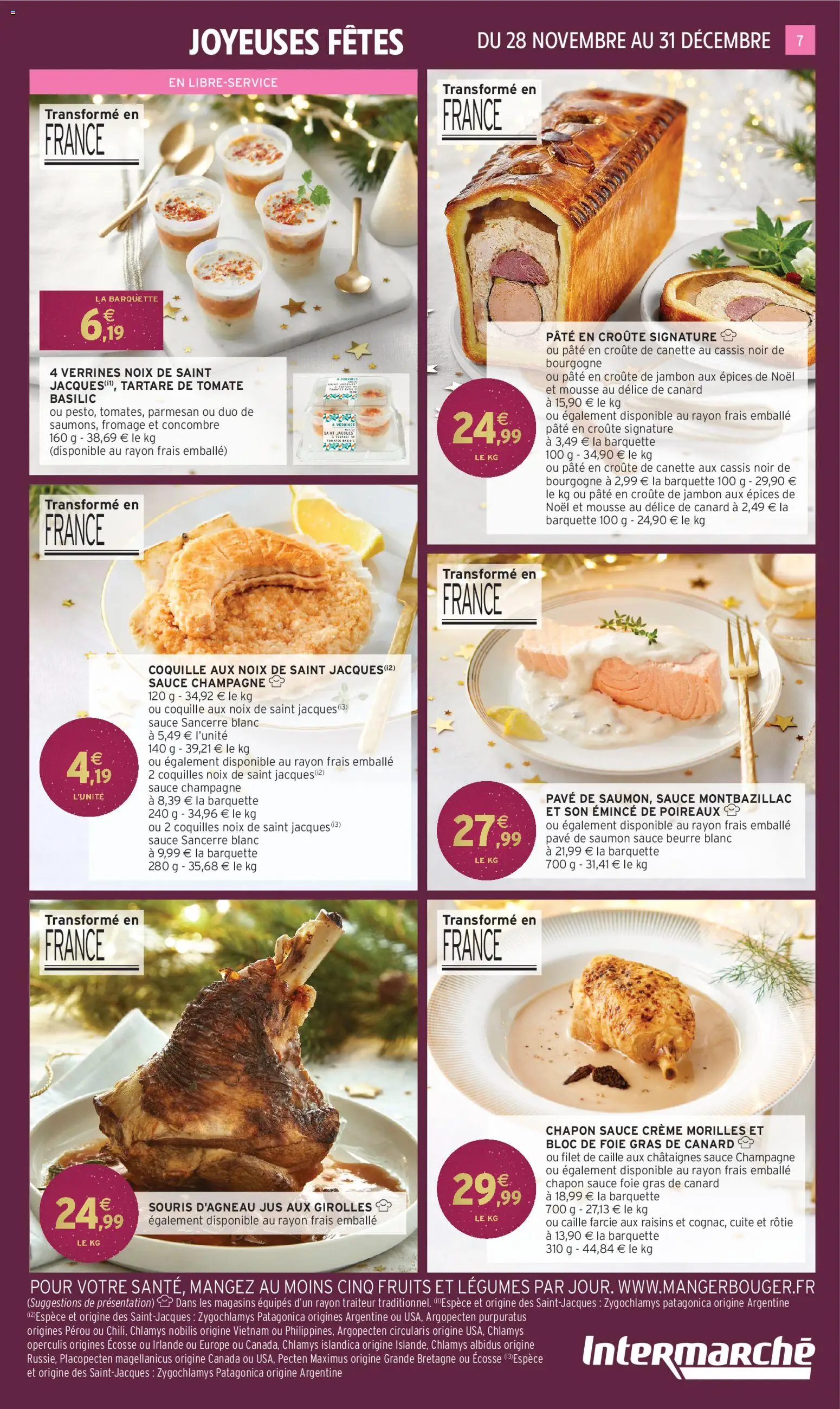 {H1} | Page: 7 | Produits: Noix de saint jacques, Mousse, Bloc de foie gras, Beurre