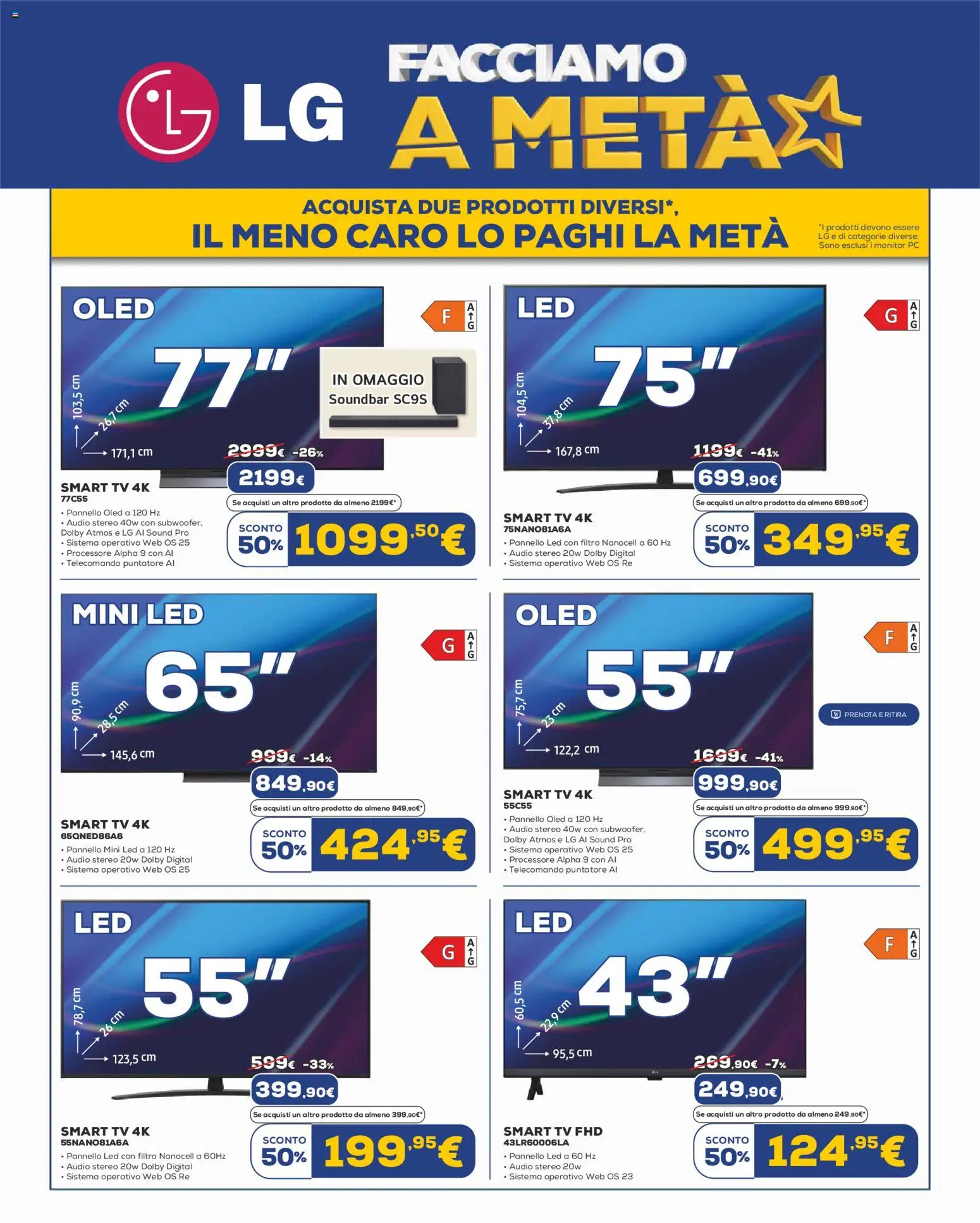 Volantino Euronics del 23.04.2026 | Pagina: 4 | Prodotti: Monitor, Telecomando, smart TV, Audio