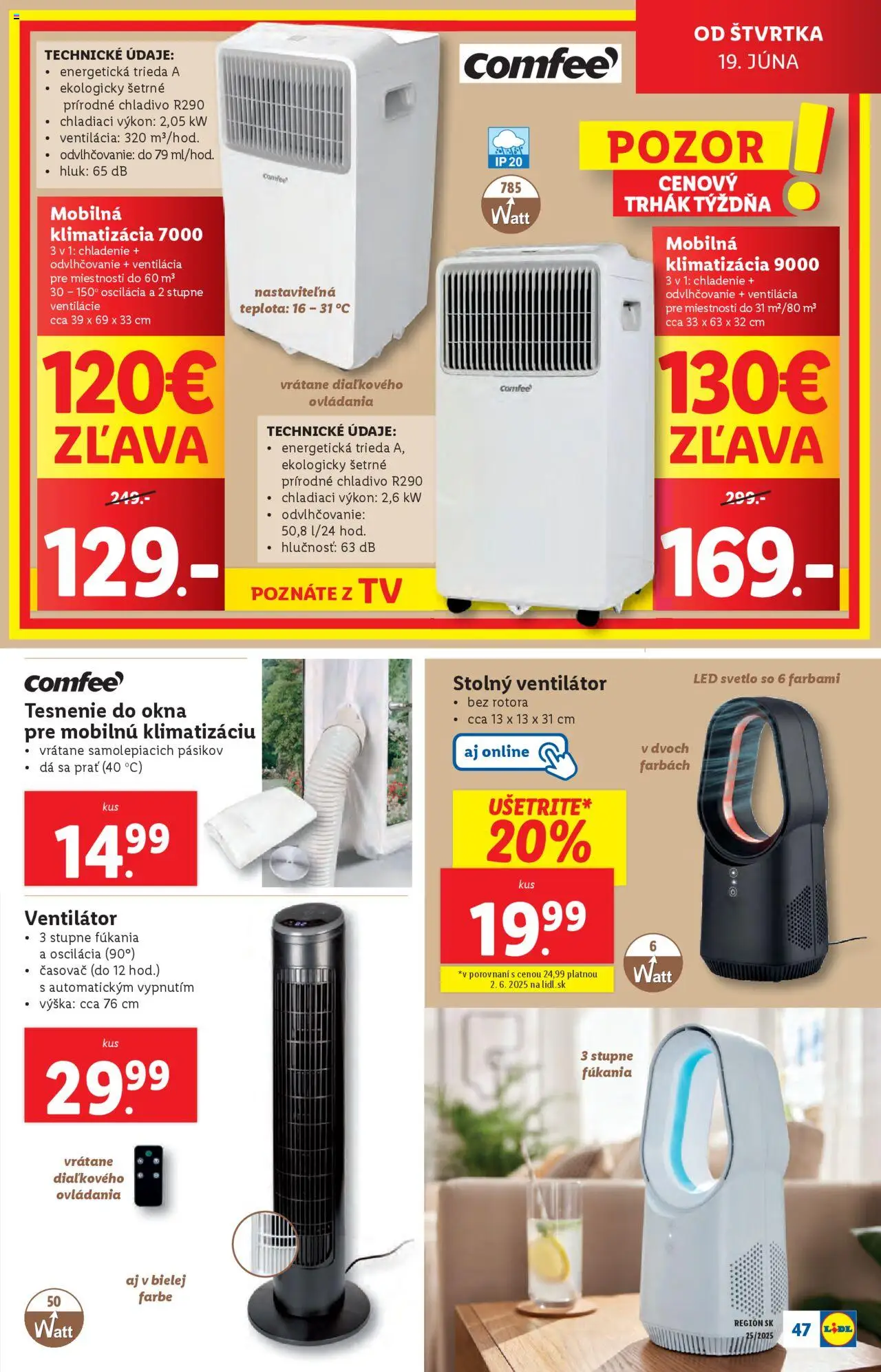 Lidl leták │ platný od 16.06.2025 | Strana: 65 | Produkty: Tv, Mobilná klimatizácia, Svetlo, Ventilátor