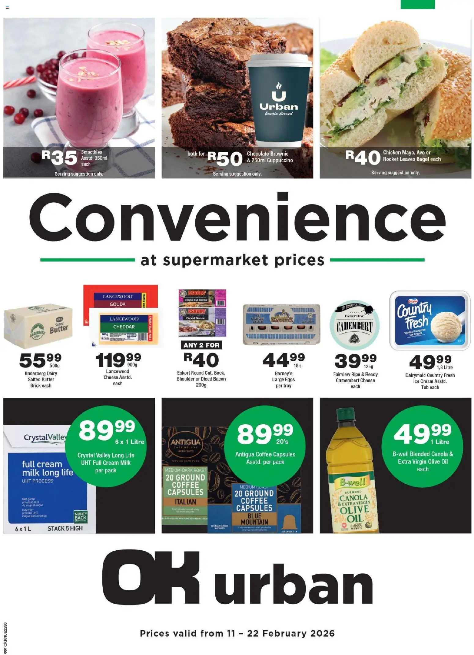 New OK Foods catalogue – valid from 11.02.2026 | Page: 1 | Products: Milk, Cheese, Eggs, Chicken