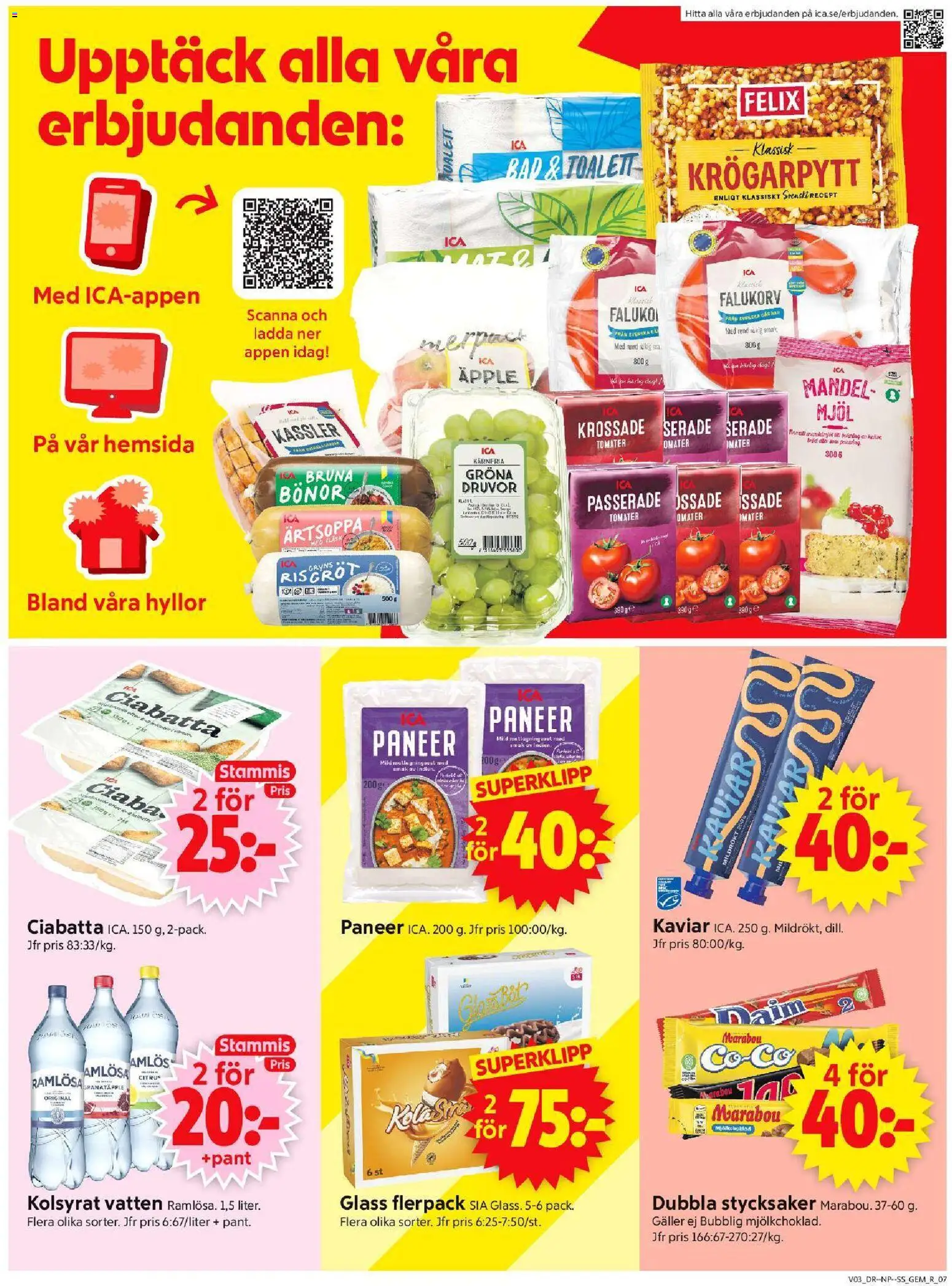 ICA Supermarket reklamblad aktuell från 12.01.2026 | Sida: 9 | Produkter: Kassler, Toalett, Glass, Bönor