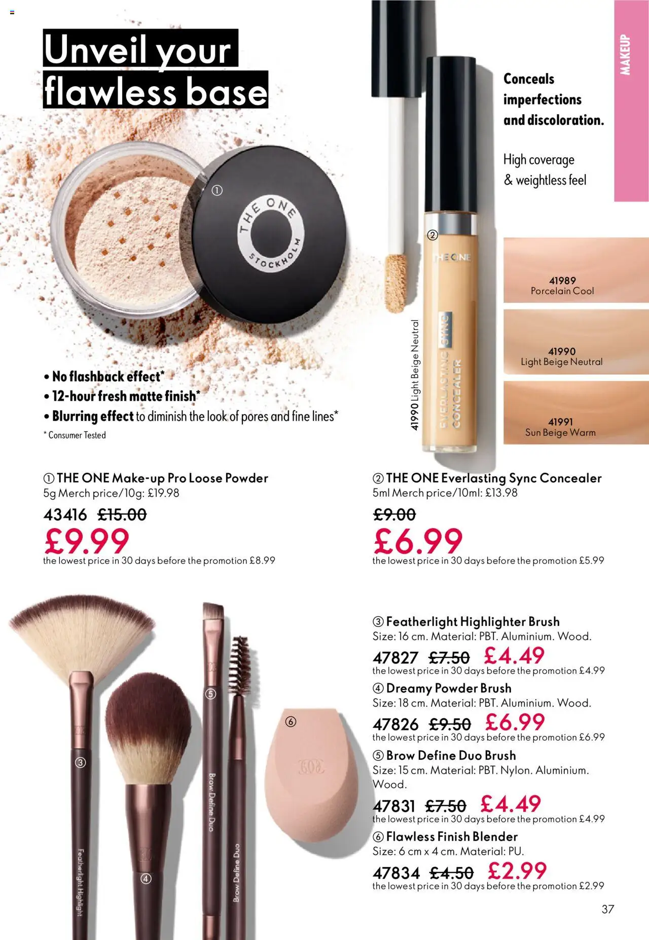 {H1} | Page: 37 | Products: Concealer, Powder, Brush
