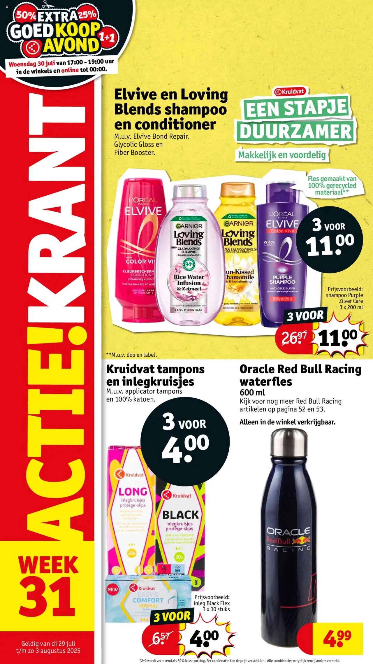  | Pagina: 1 | Producten: Kan, Waterfles, Tampons, Festék
