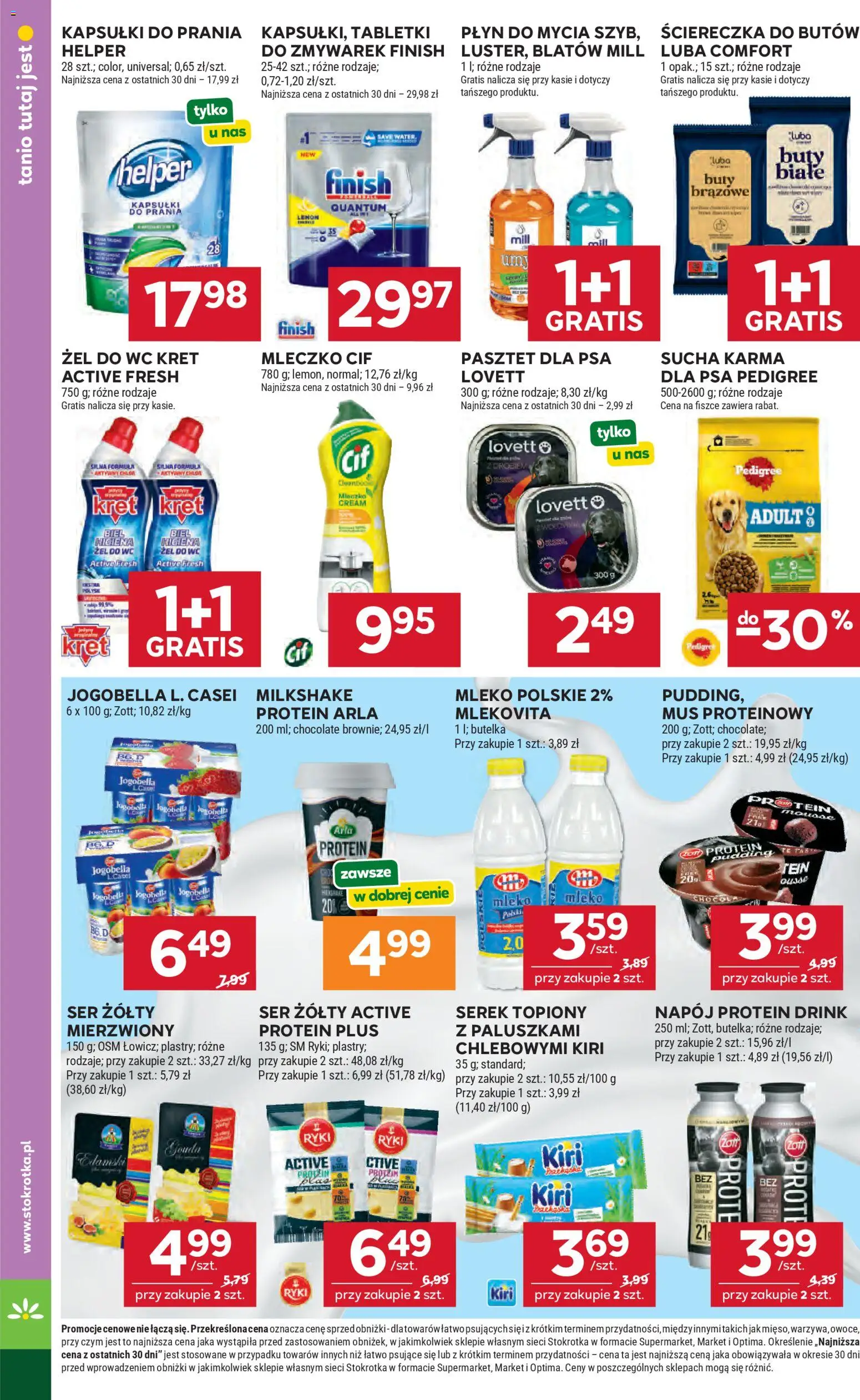 Stokrotka gazetka od 23.04.2026 | Strona: 42 | Produkty: Serek, Stokrotka, Mleko, Finish