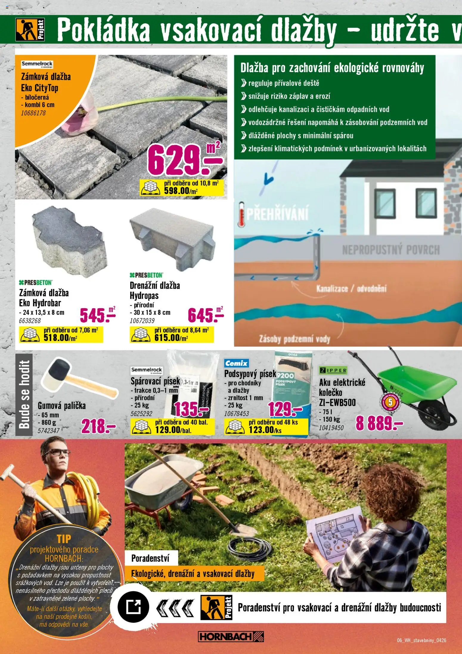 HORNBACH leták - Stavebniny od 22.04.2026 | Strana: 6 | Produkty: Dlažba, Písek