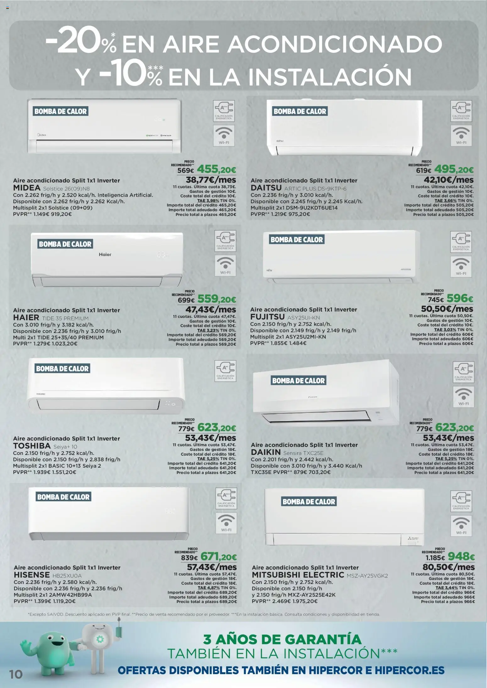 El Corte Inglés ofertas │ válido desde el 09.04.2026 | Página: 10 | Productos: Aire acondicionado