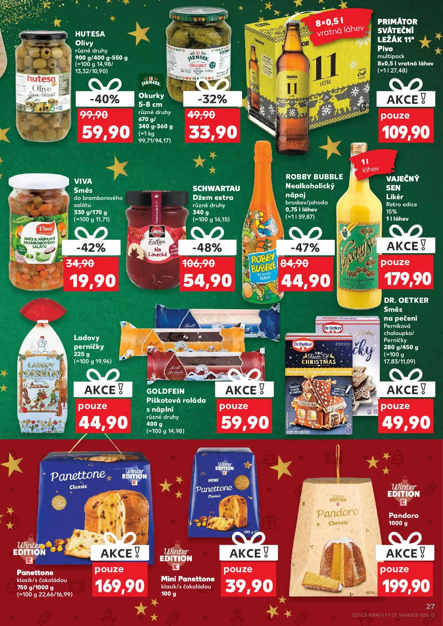 Kaufland leták - Chomutov od 19.11.2025 | Strana: 27 | Produkty: Pivo, Okurky, Robby Bubble, Likér