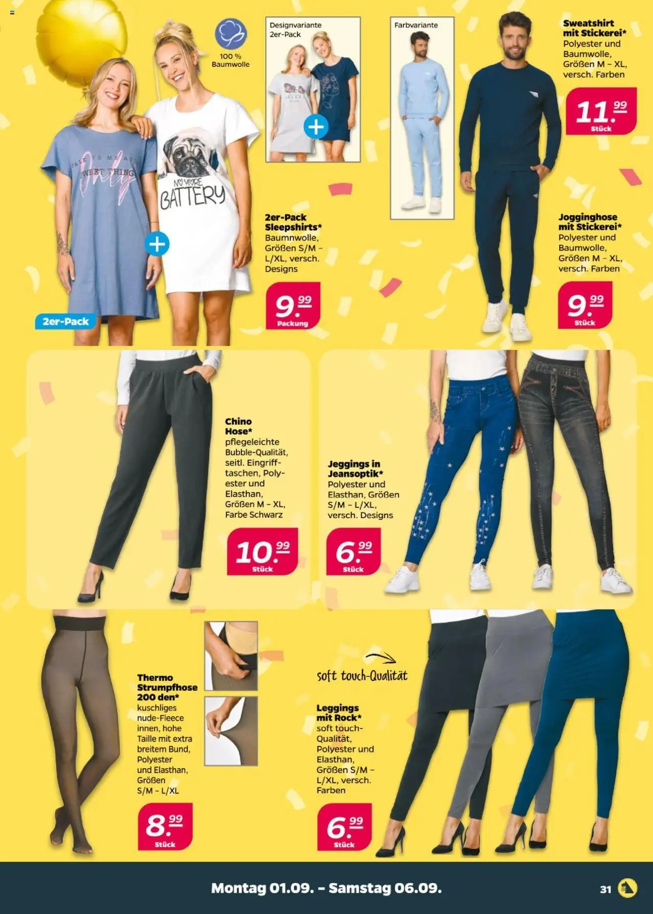 Netto Prospekt 	 - gültig ab dem 01.09.2025 | Seite: 31 | Produkte: Jogginghose, Sweatshirt, Leggings, Strumpfhose