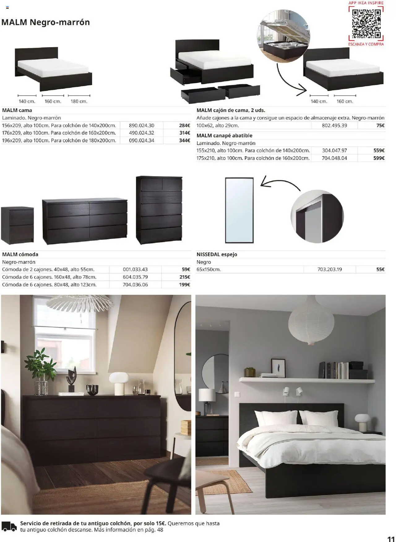 Catálogo IKEA Muebles para el dormitorio │ válido desde el 01.09.2025 | Página: 11 | Productos: Té, Cable, Armario, Lámpara