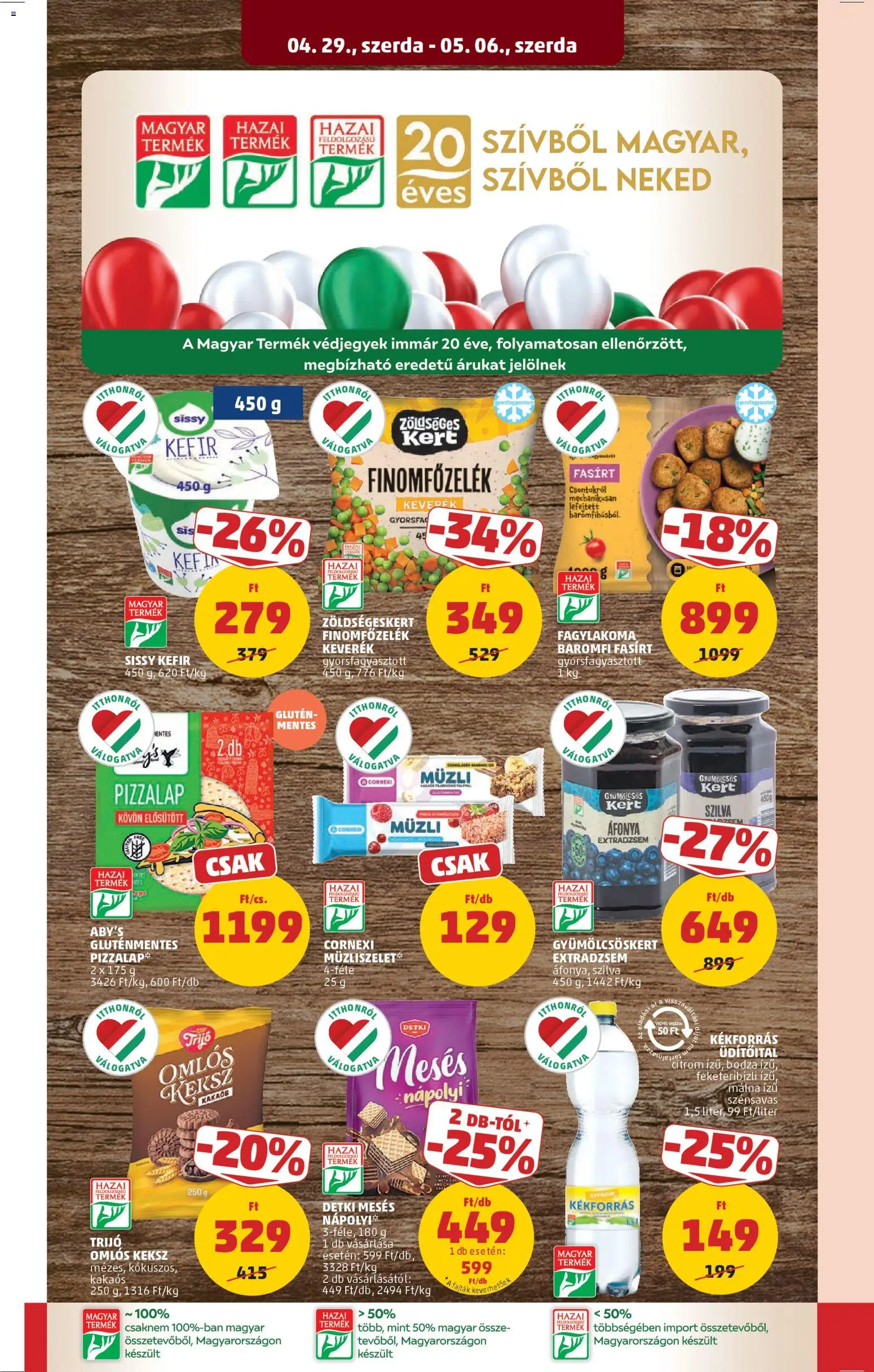 PENNY akciós ujság - amely érvényes a következő dátumtól: 29.04.2026 | Oldal: 15 | Termékek: Kefir, Pizza, Keksz, Citrom