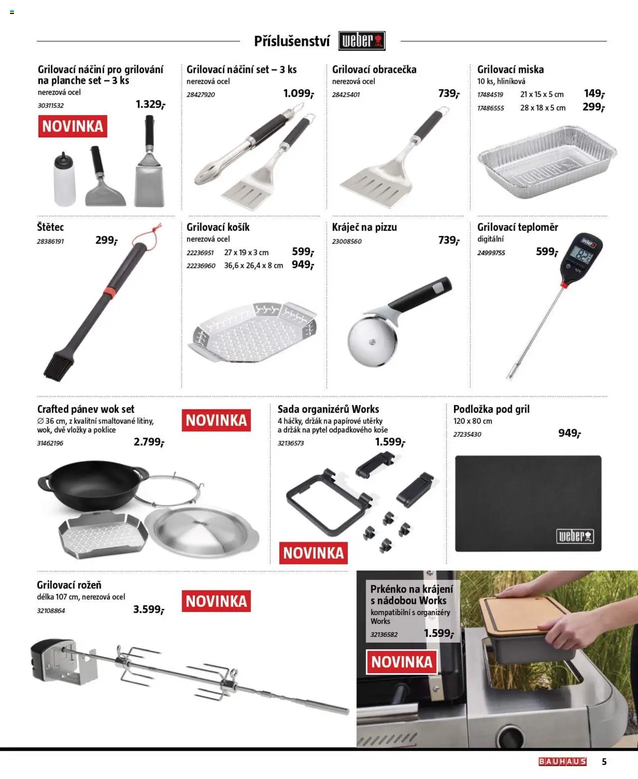 Bauhaus katalog Grilování od 26.06.2025 | Strana: 5 | Produkty: Držák na papírové utěrky, Miska, Kráječ, Štětec
