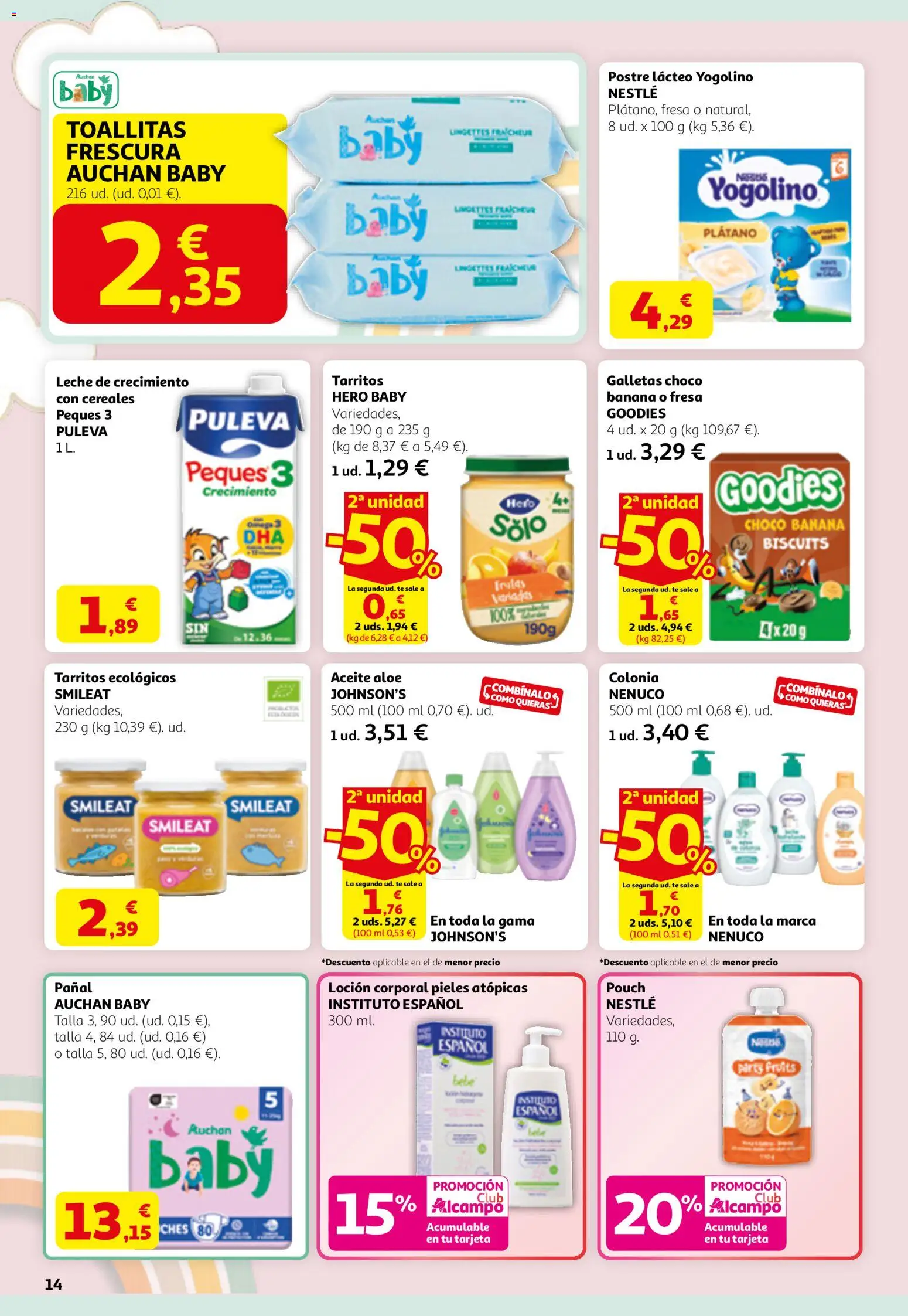 Alcampo folleto │ válido desde el 12.03.2026 | Página: 14 | Productos: Colonia, Leche, Loción corporal, Té