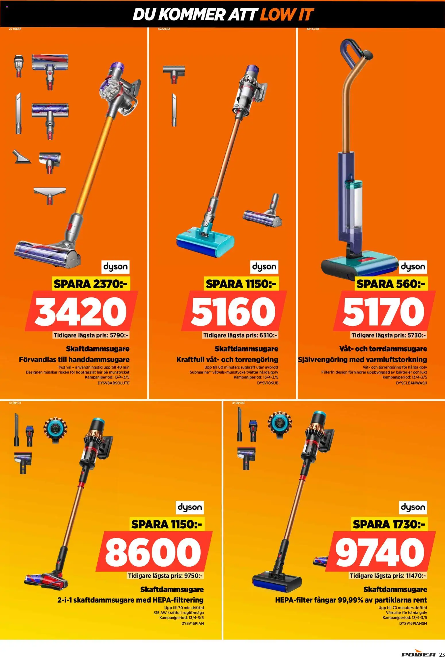 Power reklamblad aktuell från 13.04.2026 | Sida: 23 | Produkter: Skaftdammsugare