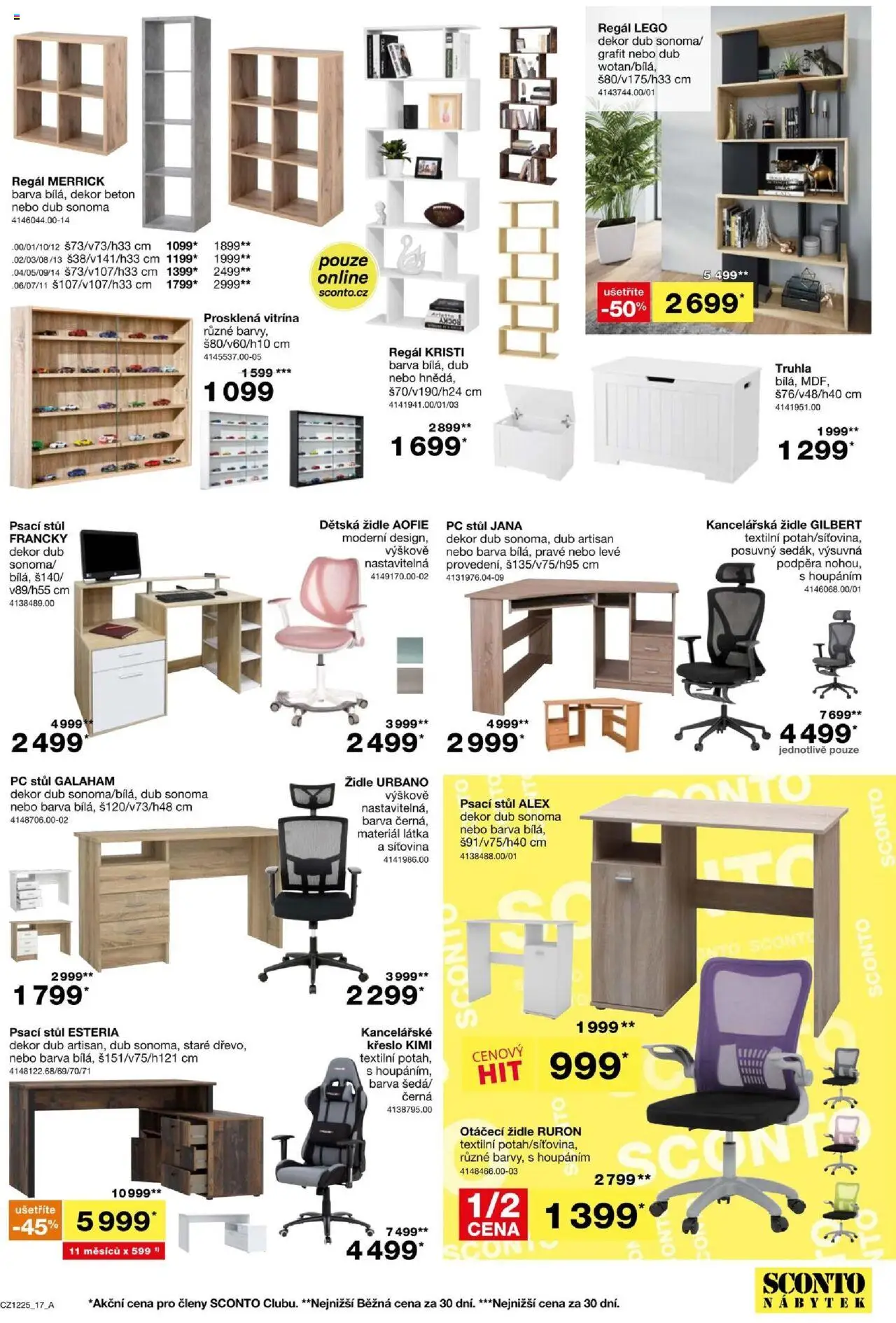 Sconto nábytek leták od 24.09.2025 | Strana: 17 | Produkty: LEGO, PC, Regál, Židle