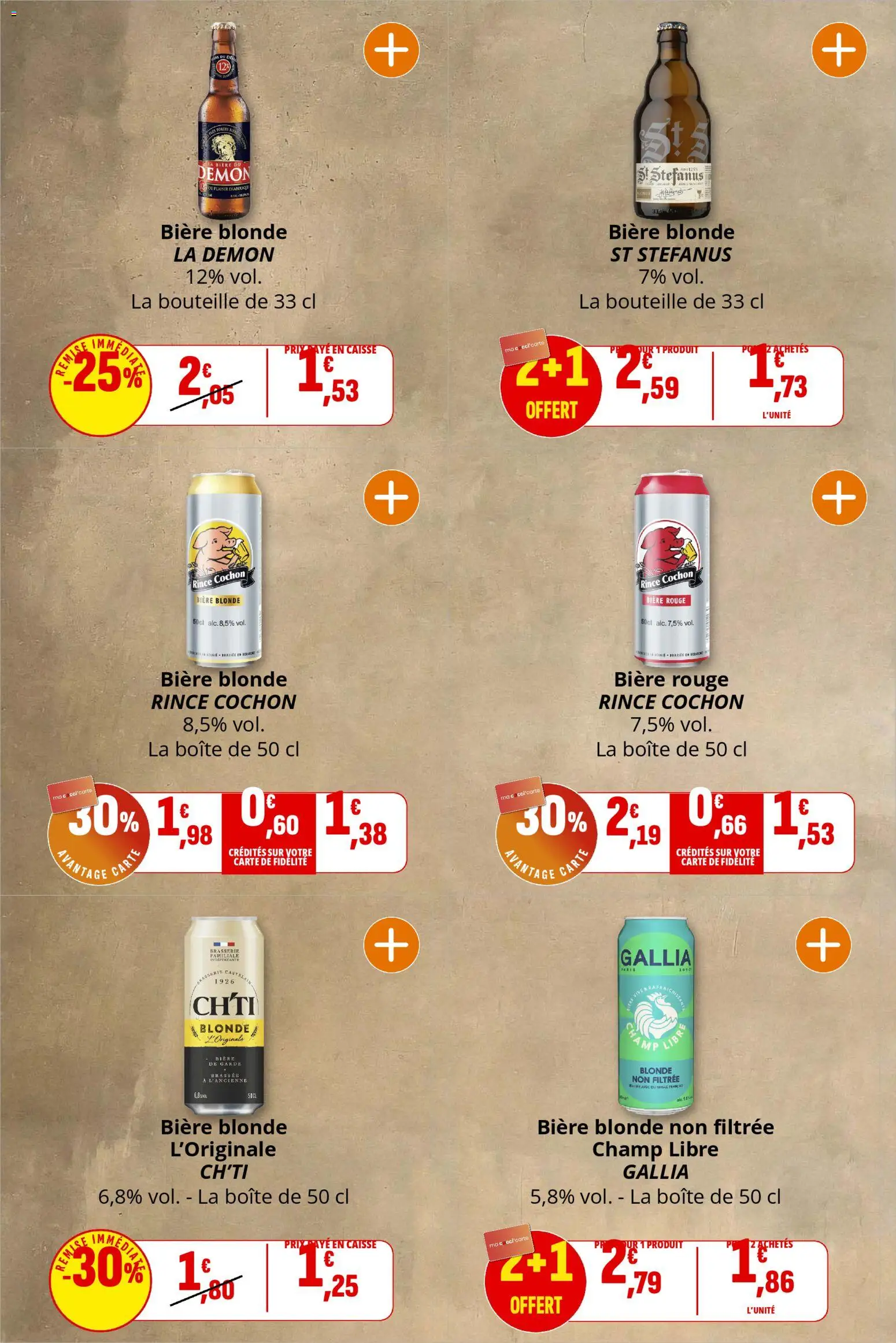 {H1} | Page: 5 | Produits: Bière blonde, Bière