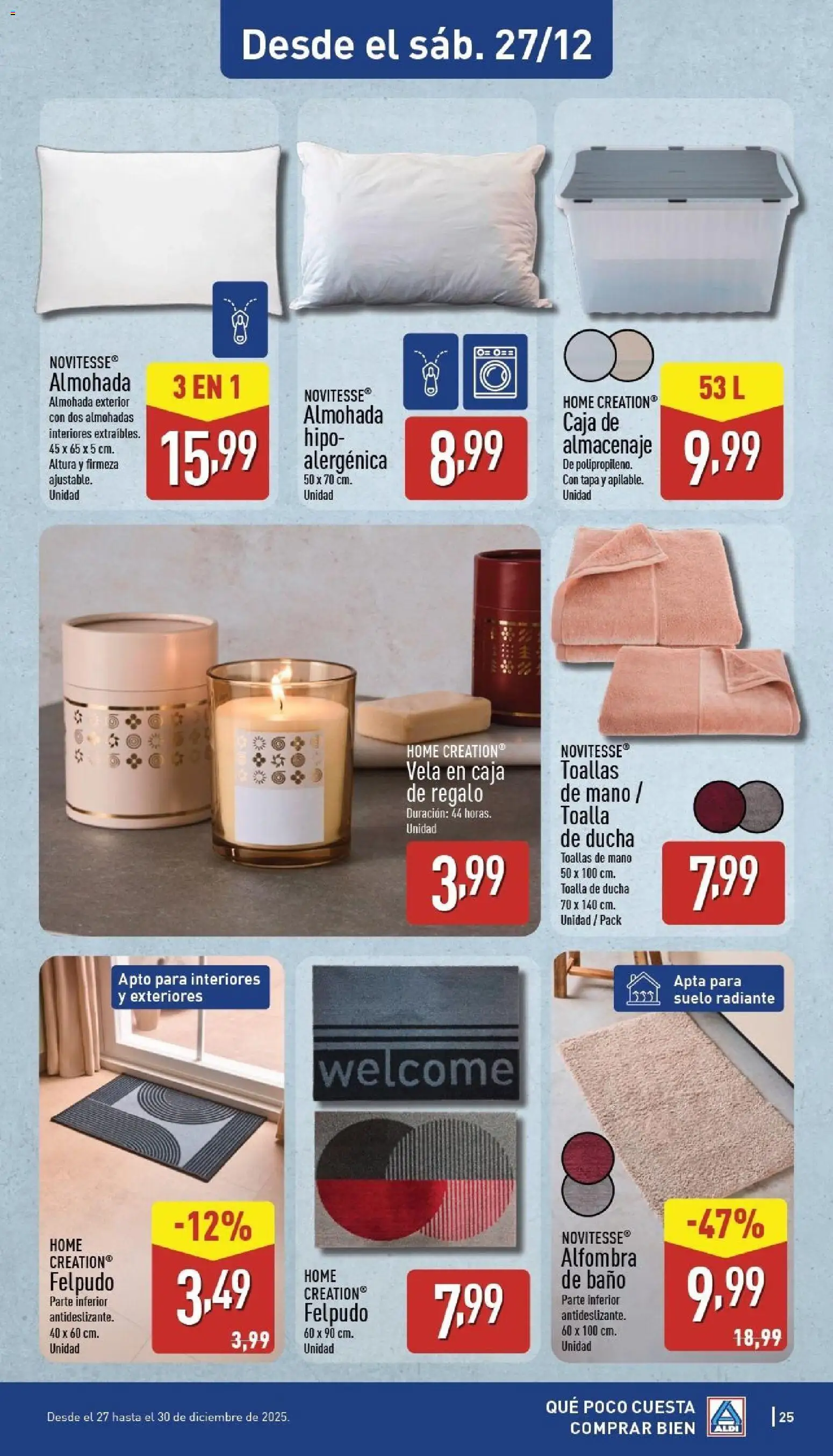 Aldi folleto Baleares │ válido desde el 22.12.2025 | Página: 25 | Productos: Almacenaje, Caja, Baño, Felpudo