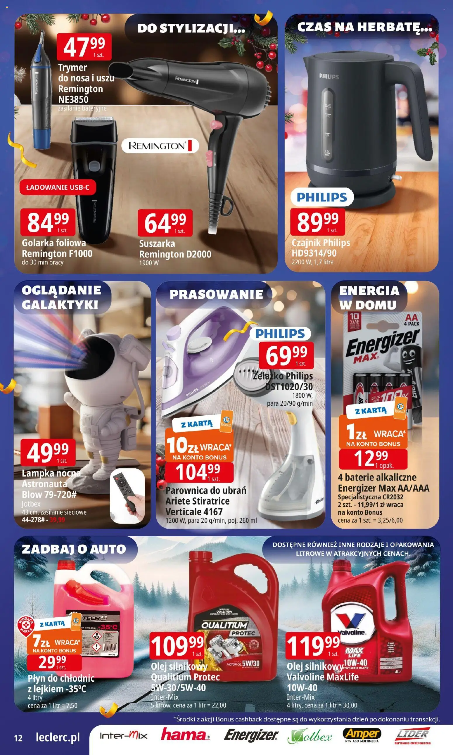 E.Leclerc Gazetka - Zielona Góra prezenty od 02.12.2025 | Strona: 13 | Produkty: Karta, Suszarka, Czajnik, Baterie