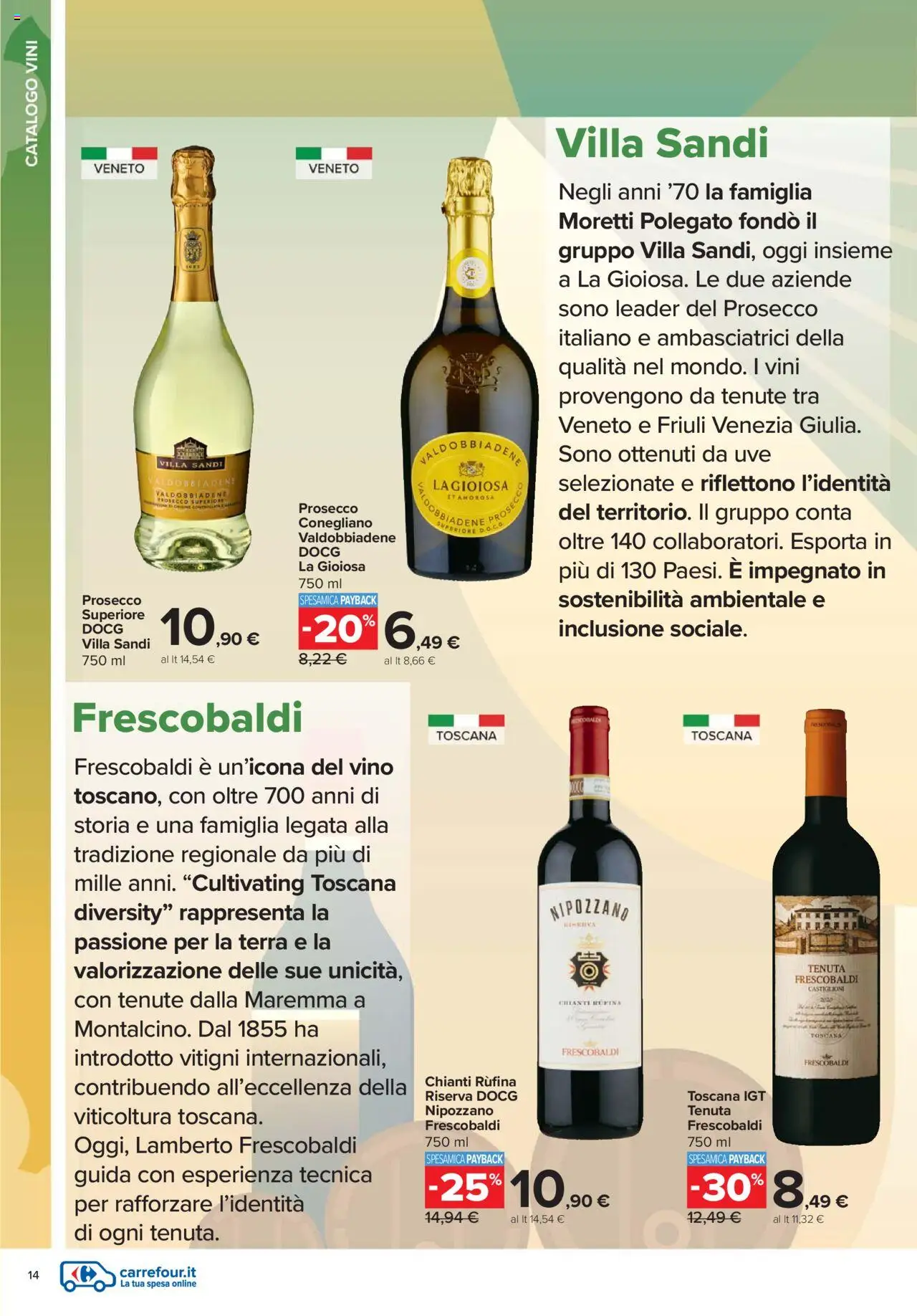 Volantino Carrefour del 06.10.2025 | Pagina: 14 | Prodotti: Prosecco, Vino, Terra