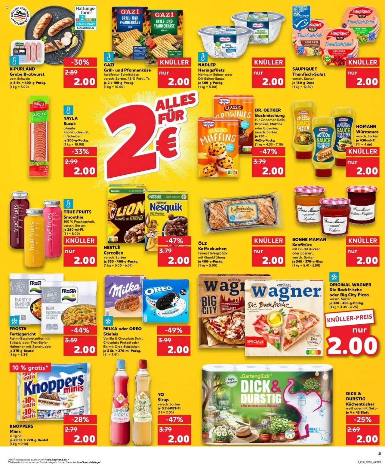 Kaufland prospekt Bad Saulgau	 - gültig ab dem 03.08.2025 | Seite: 14 | Produkte: Nesquik, Pizza, Sahne, Bonne maman