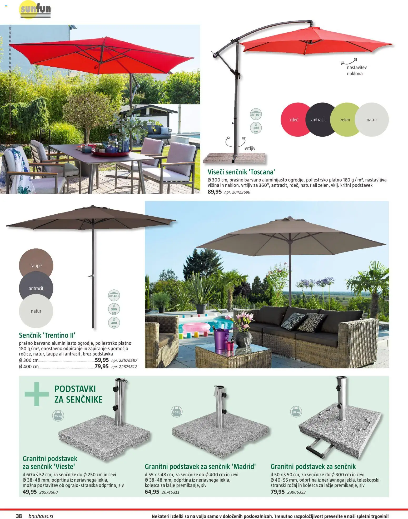 Novi Bauhaus katalog ponudbe – veljaven od 22.04.2026 | Stran: 38 | Izdelki: Senčnik