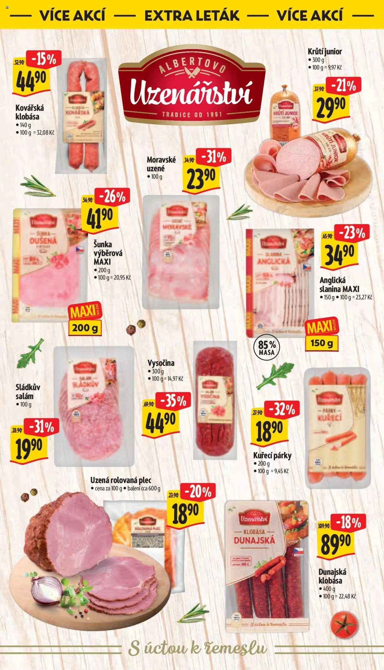 Albert leták - Supermarket - Letňany od 06.08.2025 | Strana: 36 | Produkty: Salám, Šunka, Anglická slanina, Vysočina