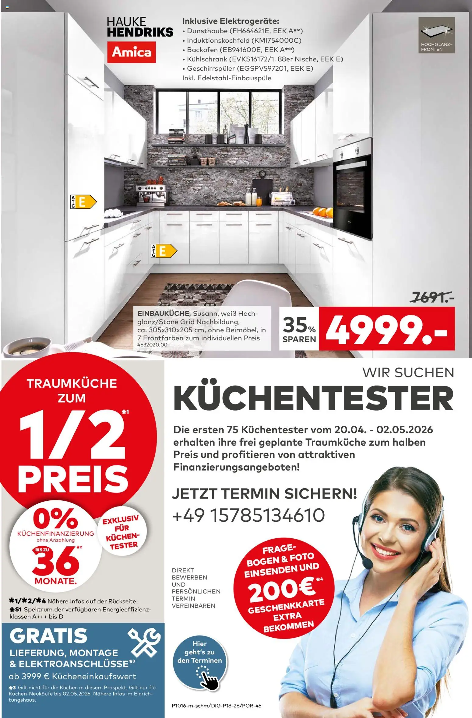 Porta! Küchentester gesucht! Bad Vilbel-Dortelweil – gültig ab 19.04.2026 | Seite: 11 | Produkte: Geschirrspüler, Kühlschrank, Backofen, Kuchen