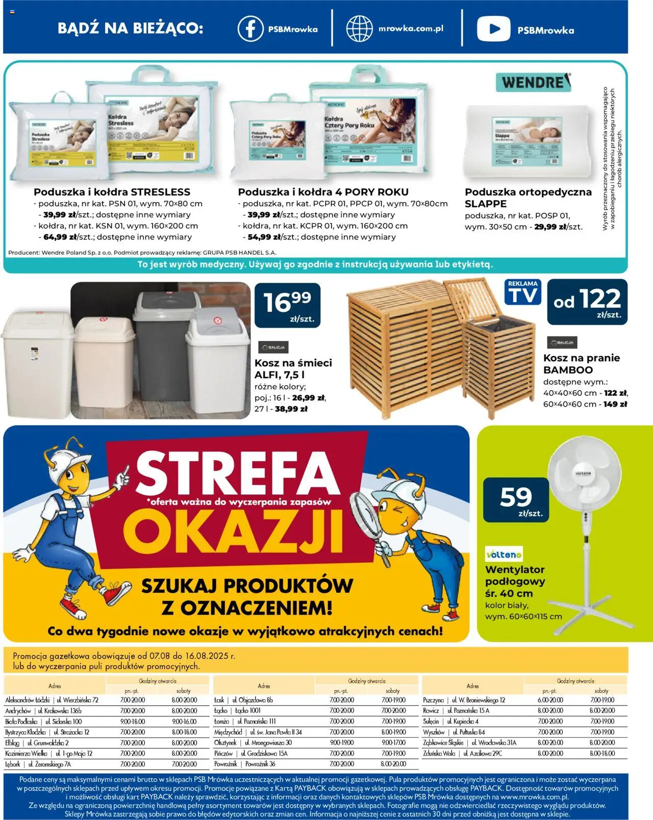 Mrówka Gazetka - Elbląg od 07.08.2025 | Strona: 8 | Produkty: Wentylator, Poduszka, Kosz, Kosz na pranie