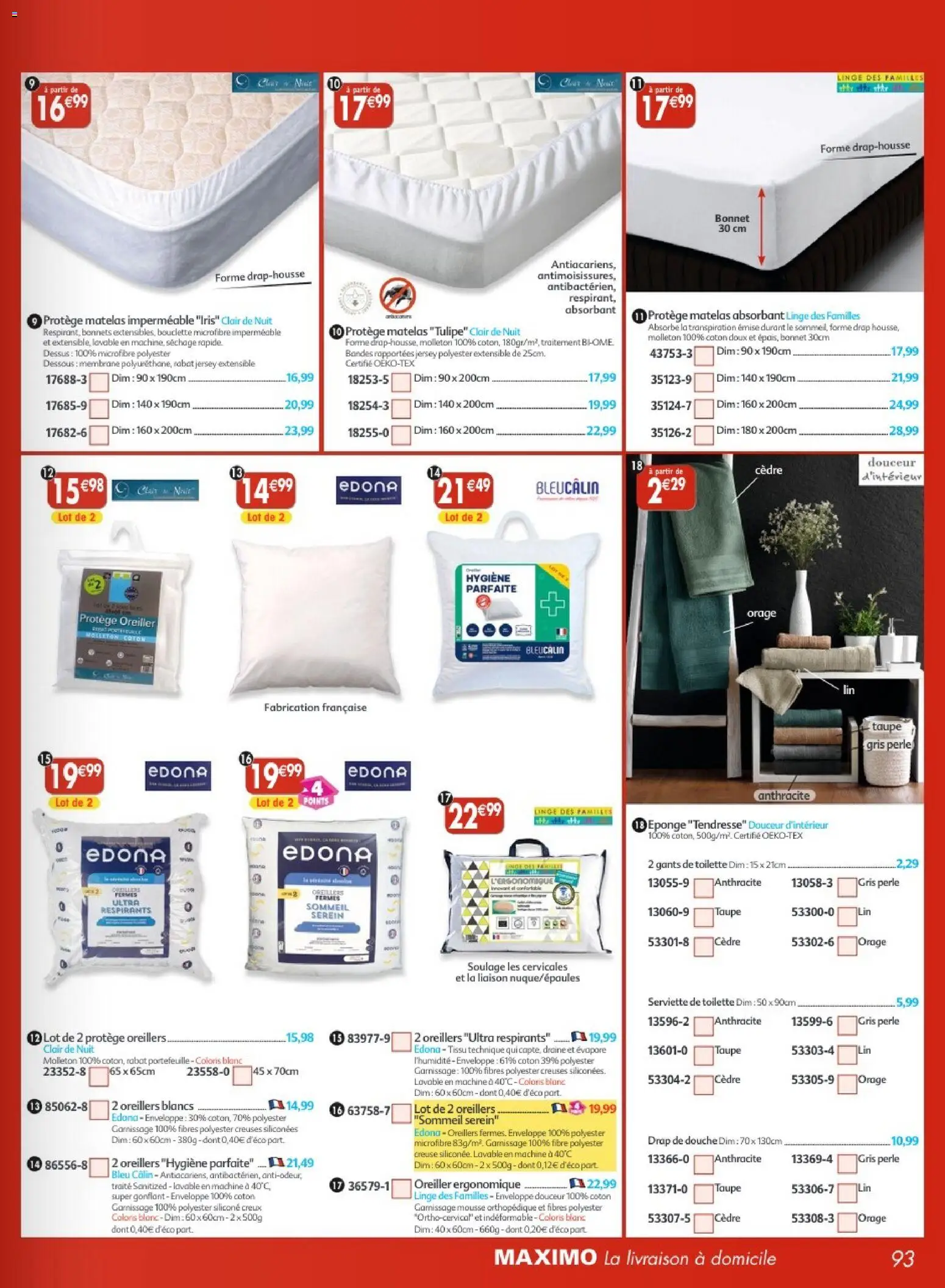 {H1} | Page: 93 | Produits: Portefeuille, Coton, Eponge, Mousse