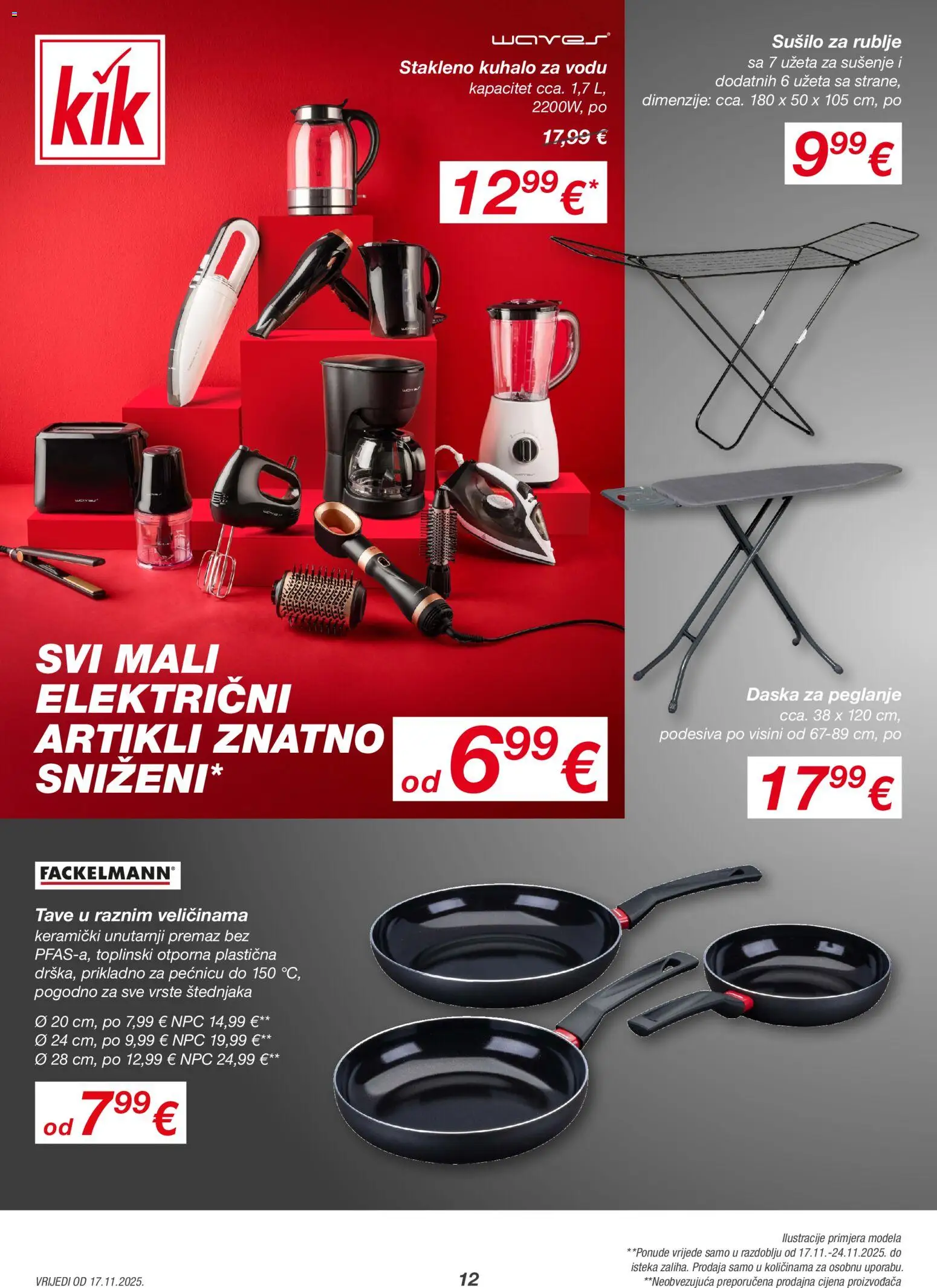 Kik katalog | vrijedi od 17.11.2025 | Stranica: 12 | Proizvodi: Kuhalo za vodu, Sušilo za rublje