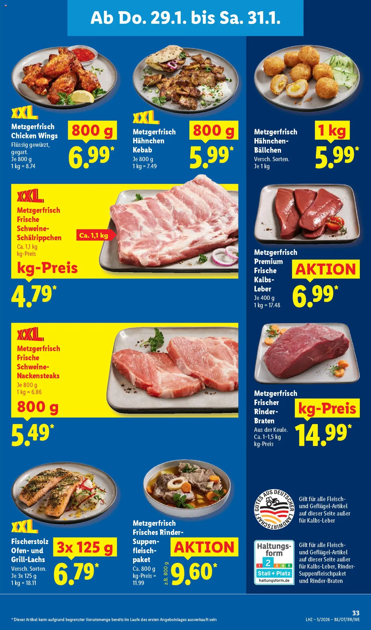 Lidl Prospekt Aarbergen – gültig ab 26.01.2026 | Seite: 57 | Produkte: Rinderbraten, Nackensteaks, Ofen, Hahnchen