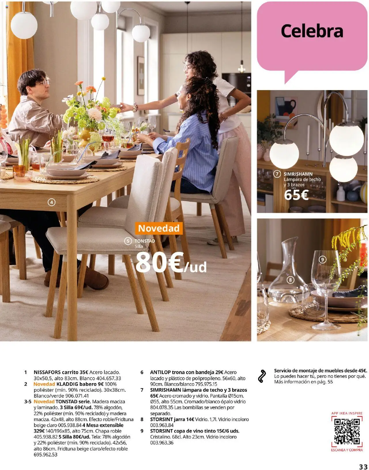 Catálogo IKEA La vida comienza en la cocina │ válido desde el 18.09.2025 | Página: 33 | Productos: Lámpara de techo, Vino, Muebles, Bandeja