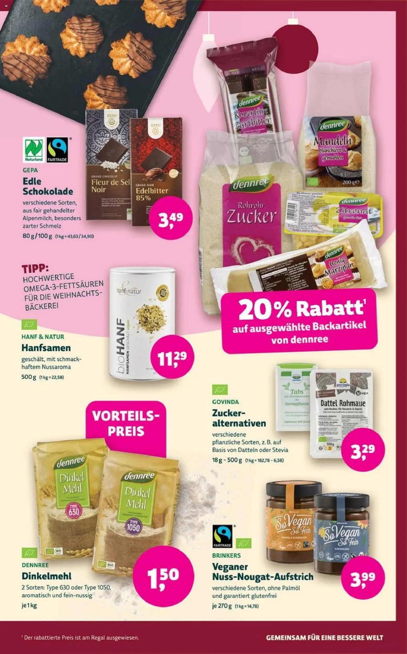 Denns BioMarkt Angebote – gültig ab 05.11.2025 | Seite: 3 | Produkte: Bäckerei, Mehl, Schokolade, Zucker