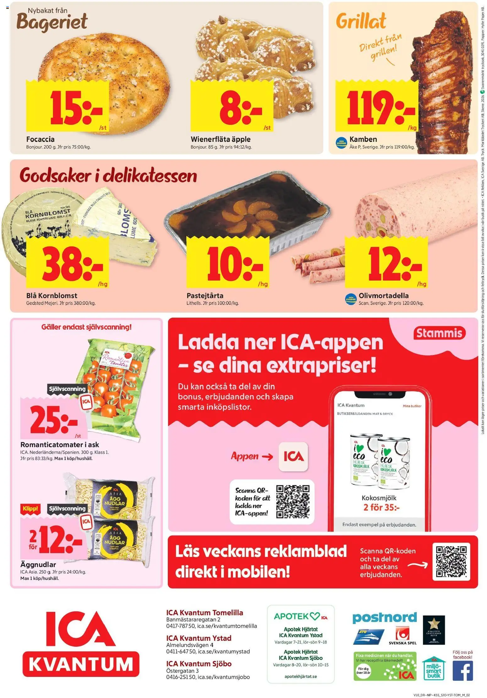 ICA Kvantum reklamblad aktuell från 02.03.2026 | Sida: 10 | Produkter: Tomater, Äpple, Pasta, Spel